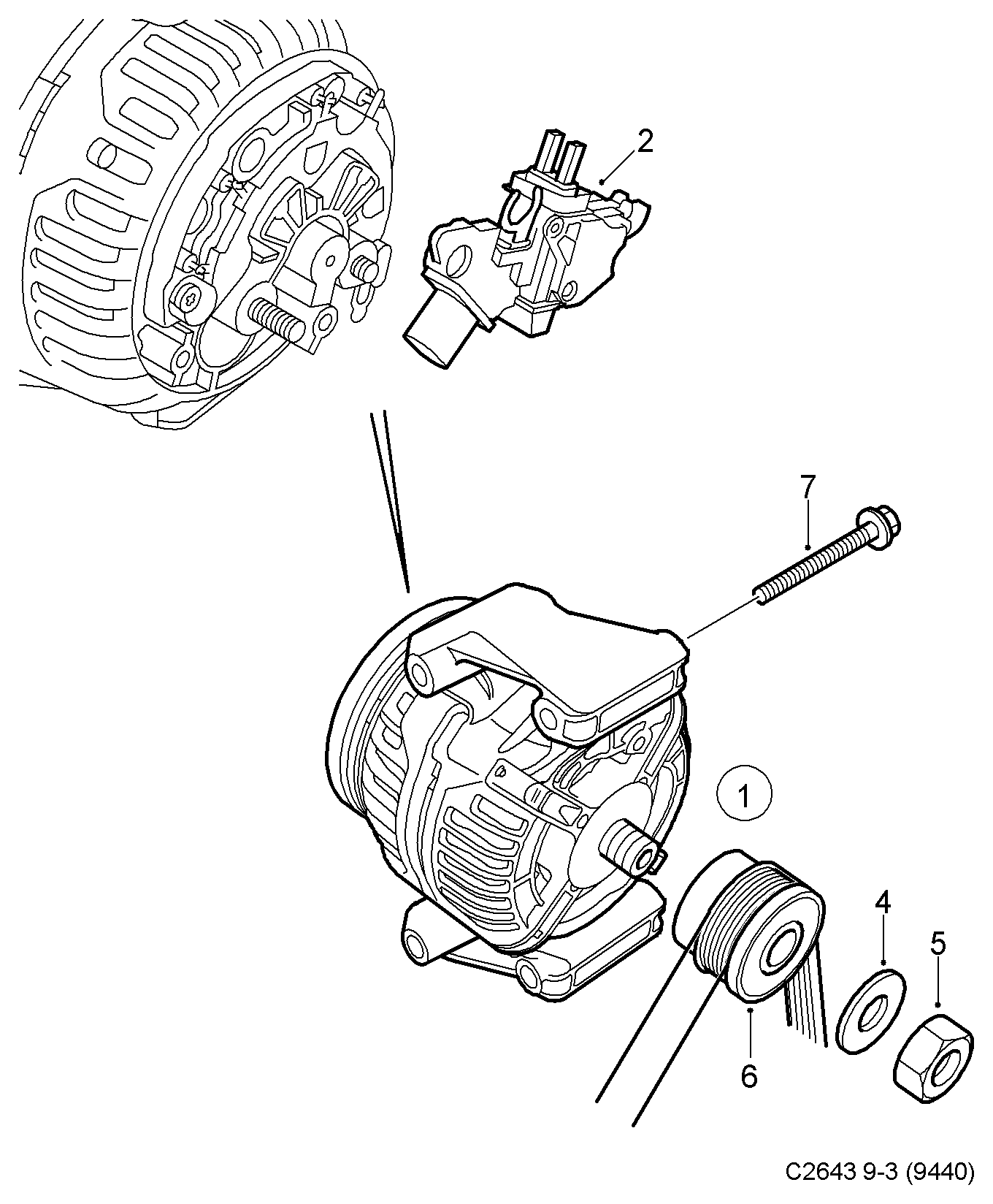 Opel 12786853 - Hihnapyörä, laturi inparts.fi