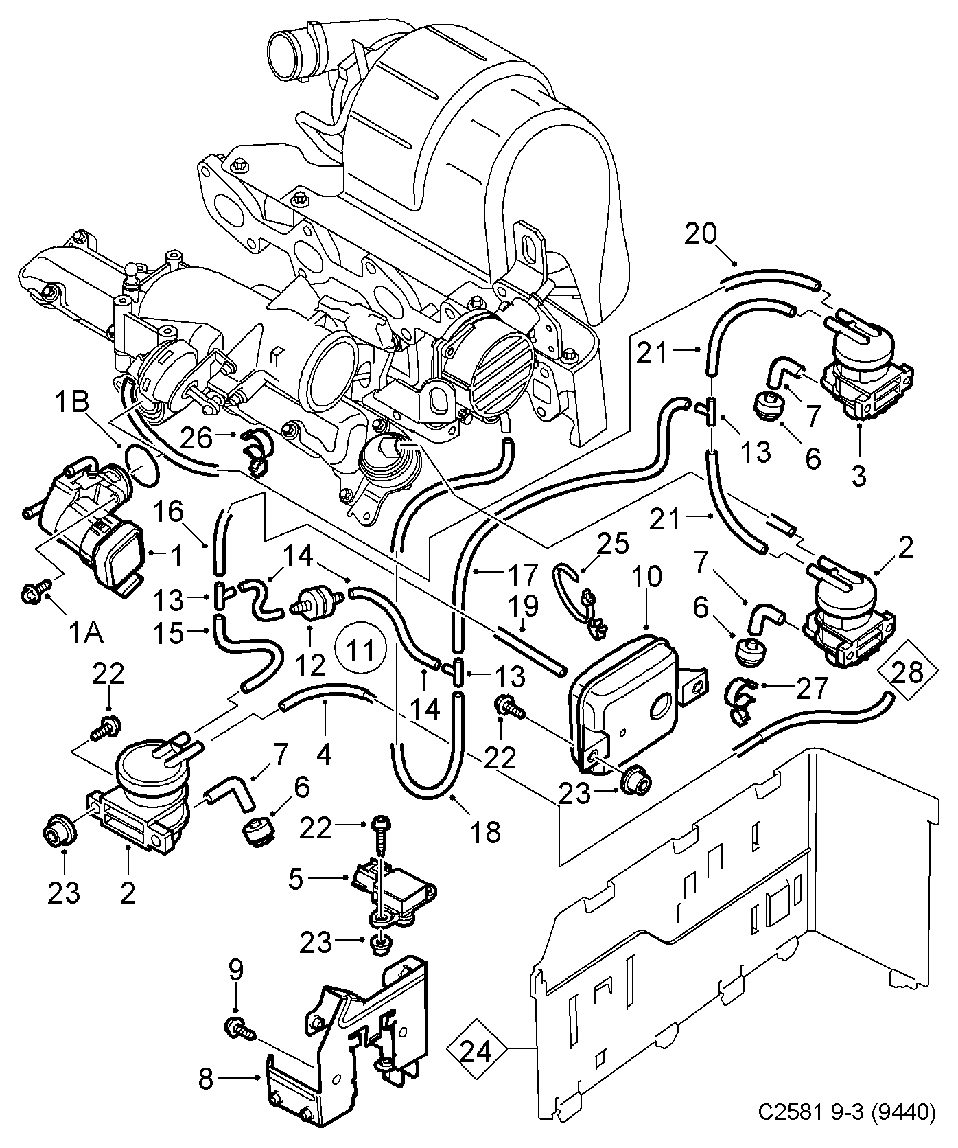 Vauxhall 93176989 - Venttiili, pakokaasun kierrätys inparts.fi