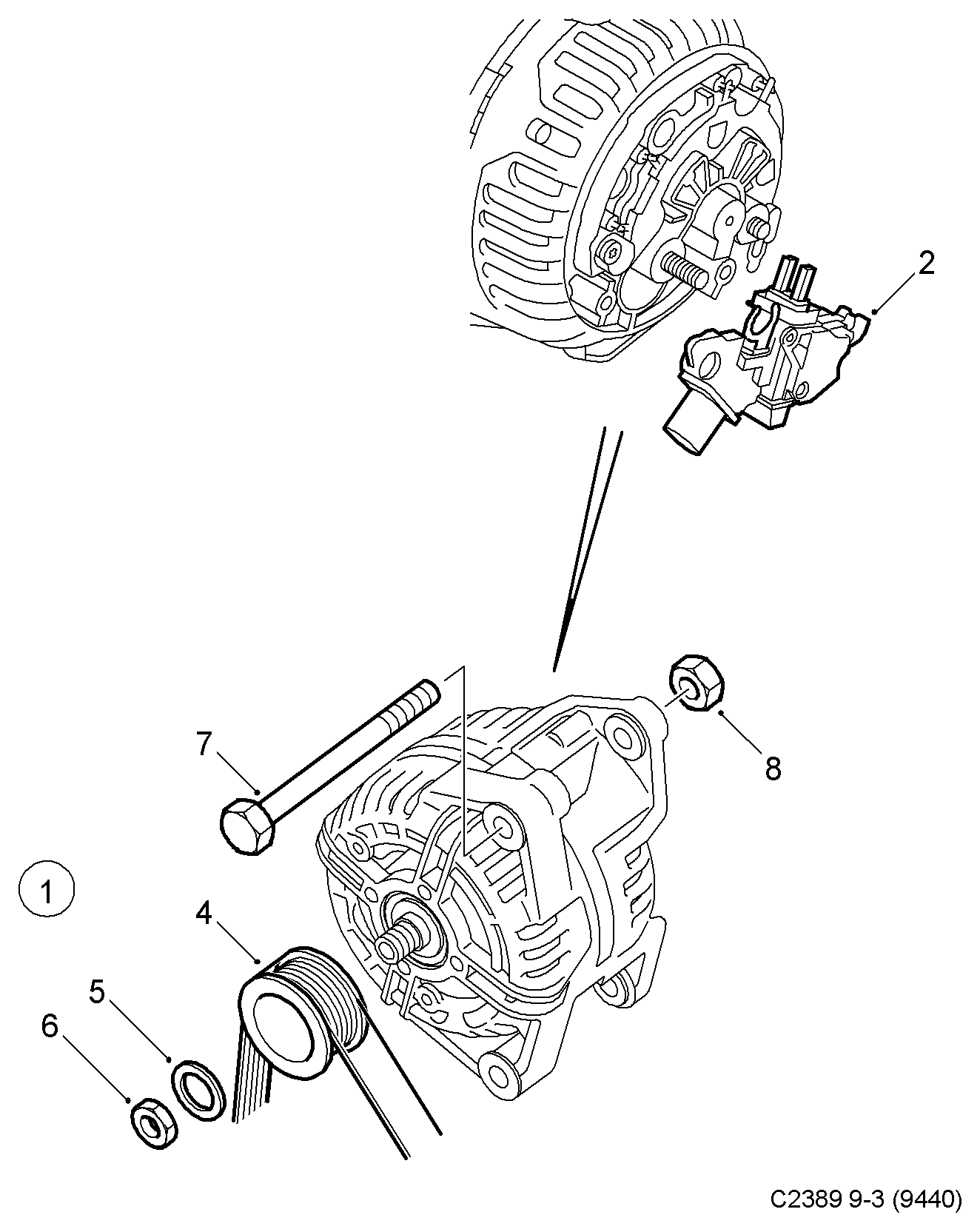 Opel 93 17 4497 - Laturi inparts.fi