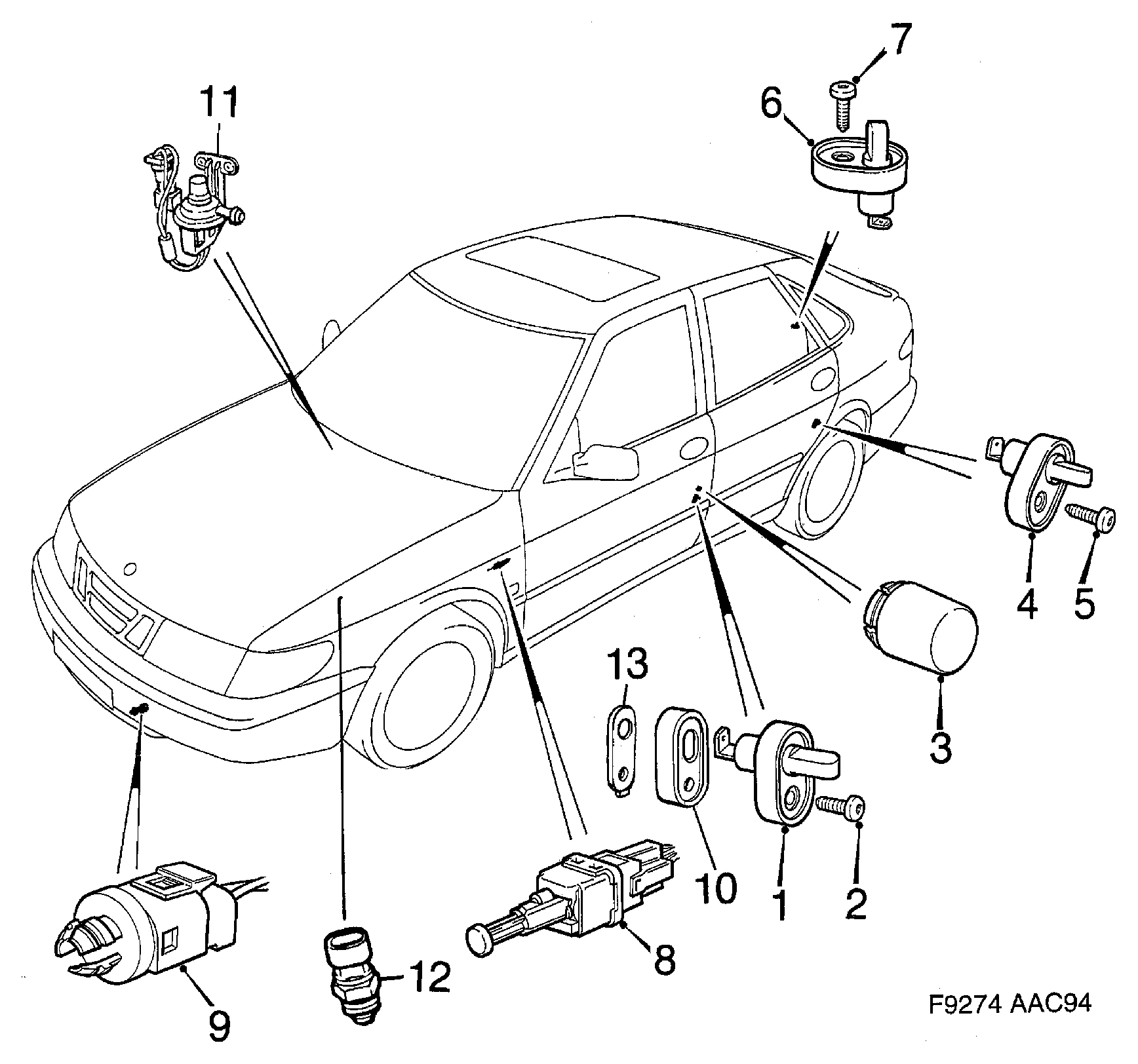 SAAB 42 33 342 - Jarruvalokatkaisin inparts.fi