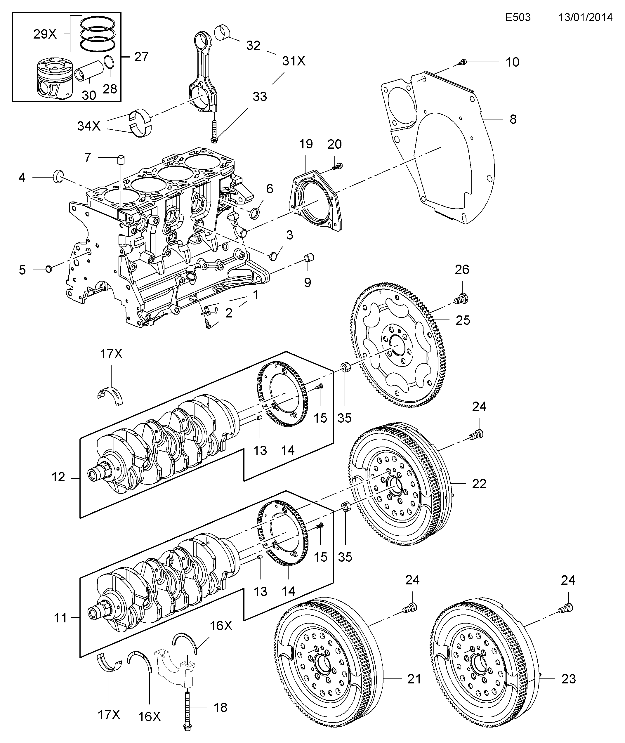 Opel 6 14 965 - Akselitiiviste, kampiakseli inparts.fi