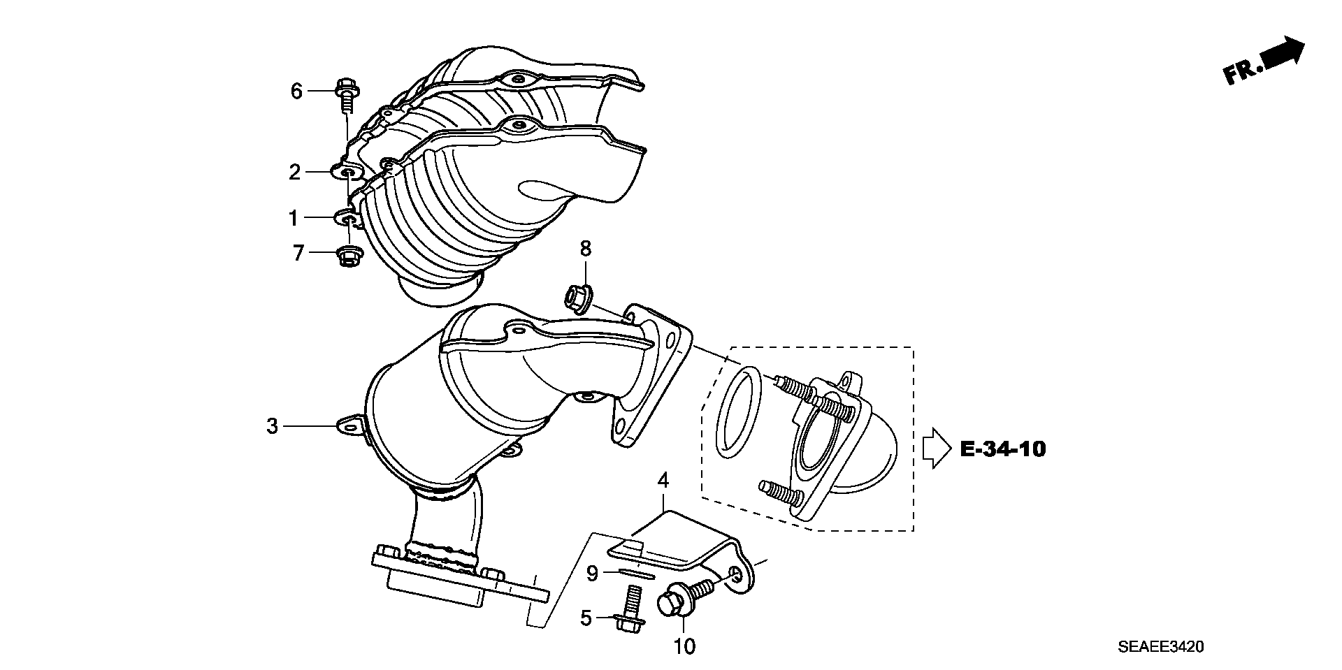 Honda 18190RBDE00 - Katalysaattori inparts.fi