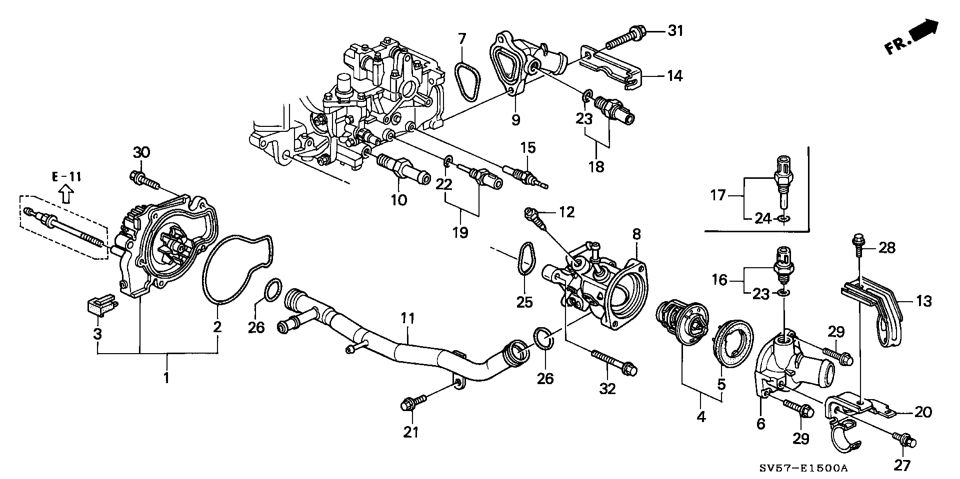 Honda 19 200 P0B A01 - Vesipumppu inparts.fi