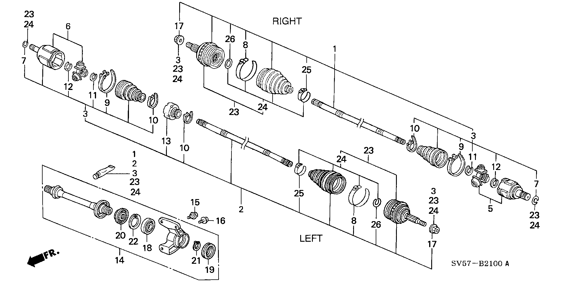 Honda 44017-SM4-A00 - Paljekumi, vetoakseli inparts.fi