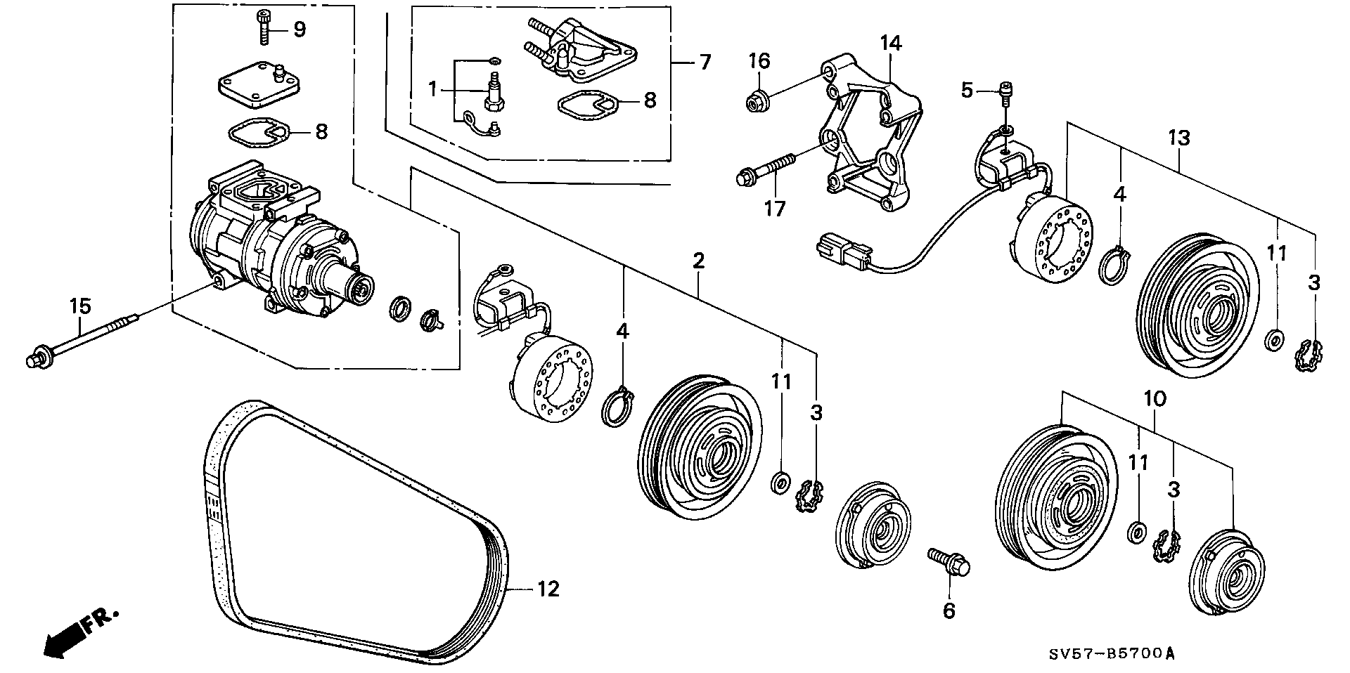 Honda 38810P45G02 - Kompressori, ilmastointilaite inparts.fi