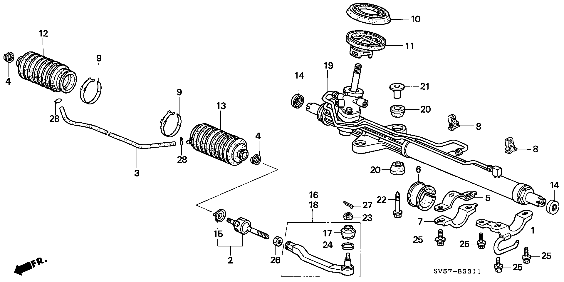 Honda 53560-SV4-003 - Raidetangon pää inparts.fi