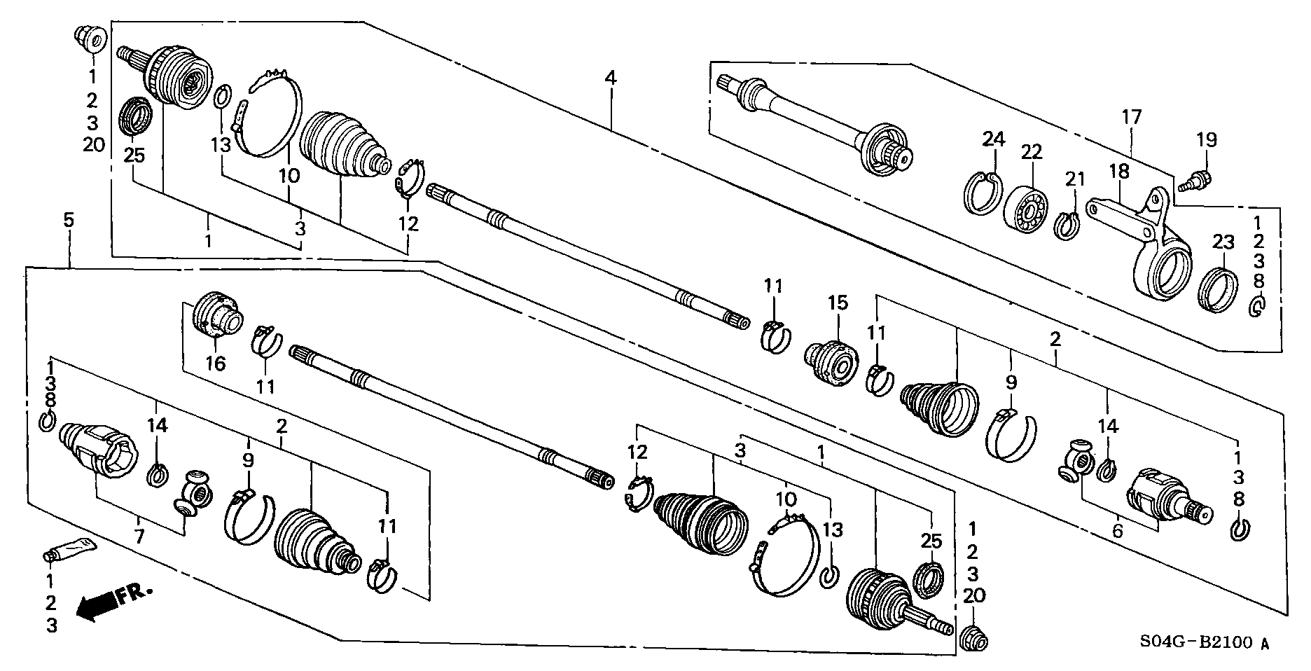 Honda 44018S04N00 - Paljekumi, vetoakseli inparts.fi