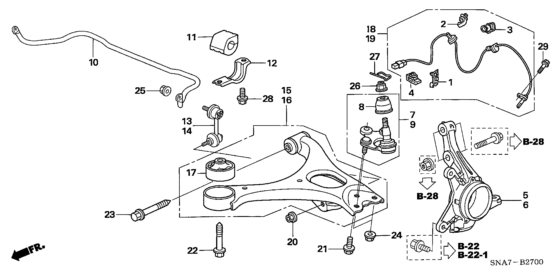 Honda 51360-SNA-903 - Tukivarsi, pyöräntuenta inparts.fi