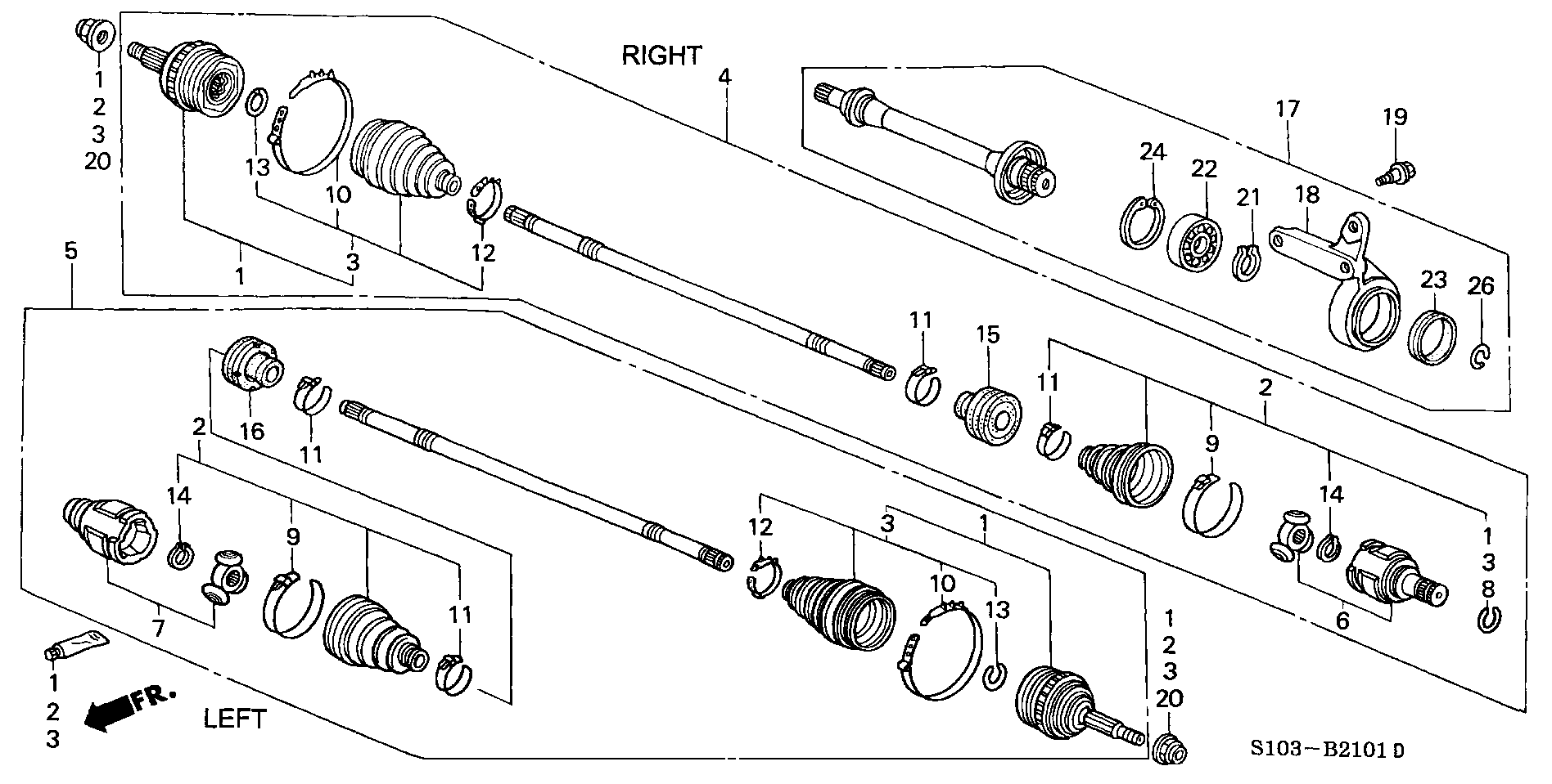 Honda 44310SM4310 - Nivelsarja, vetoakseli inparts.fi