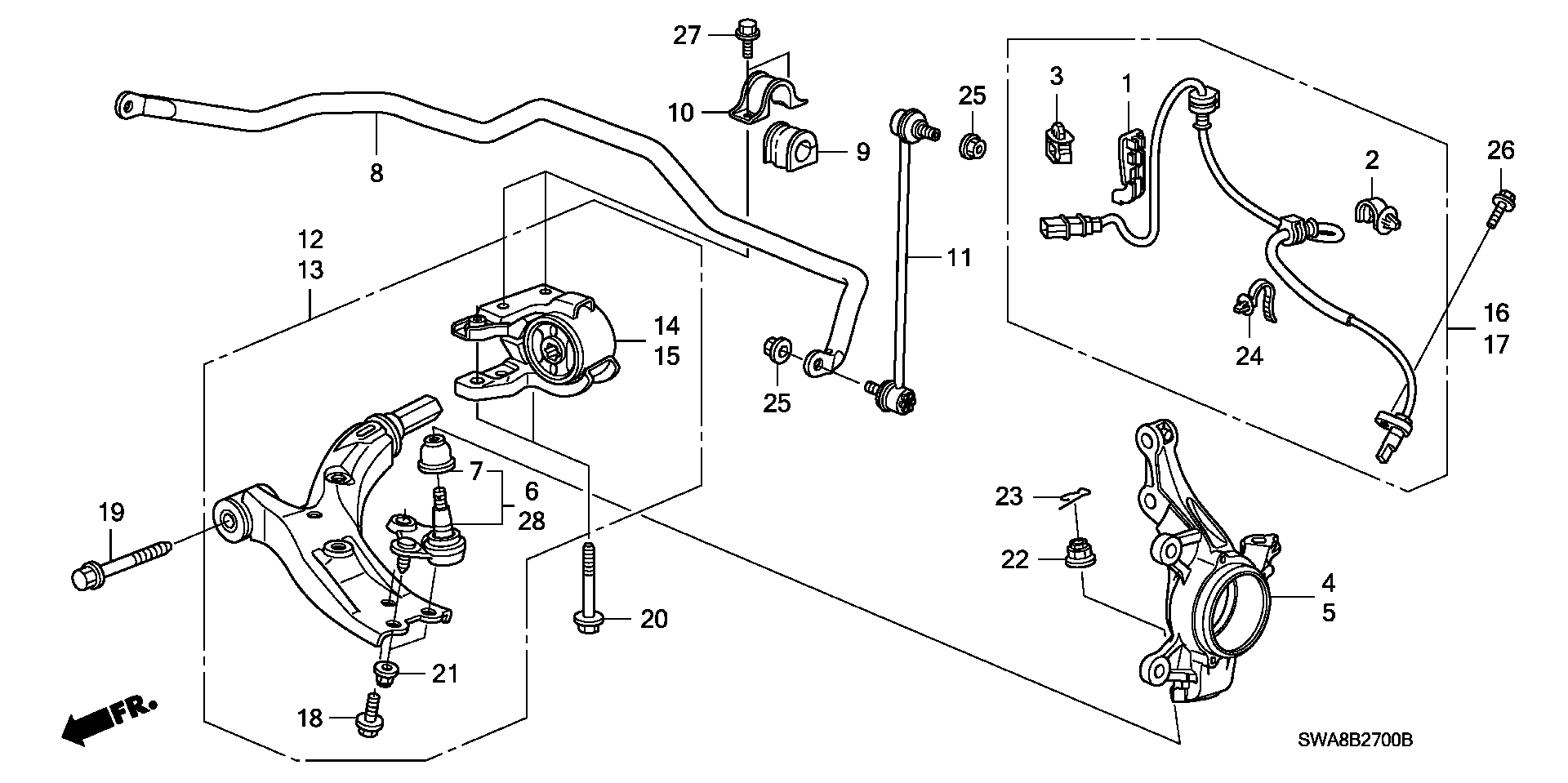 Honda 51350-SWA-A01 - Tukivarsi, pyöräntuenta inparts.fi