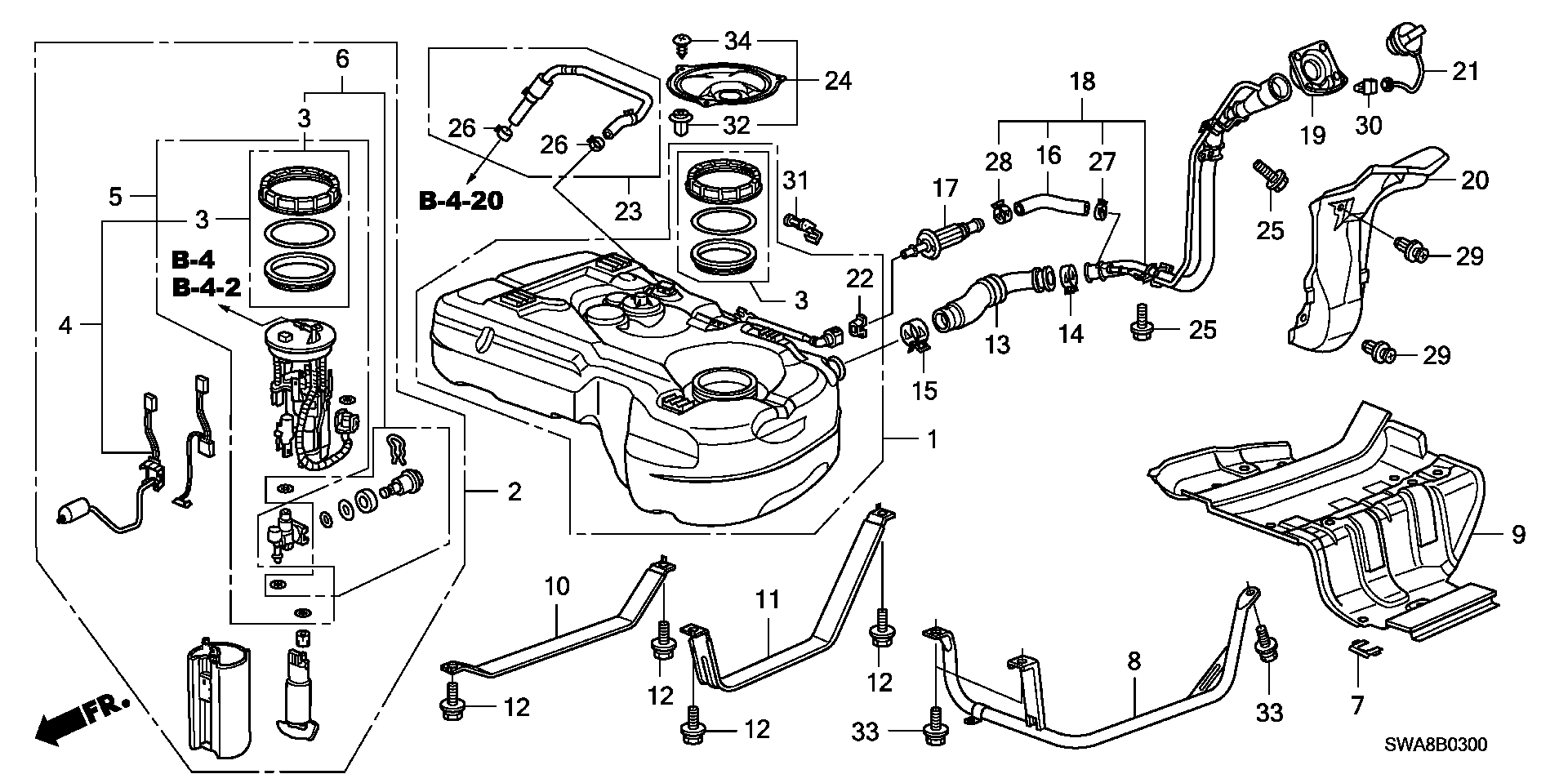 Honda 17048SWA000 - Polttoainesuodatin inparts.fi