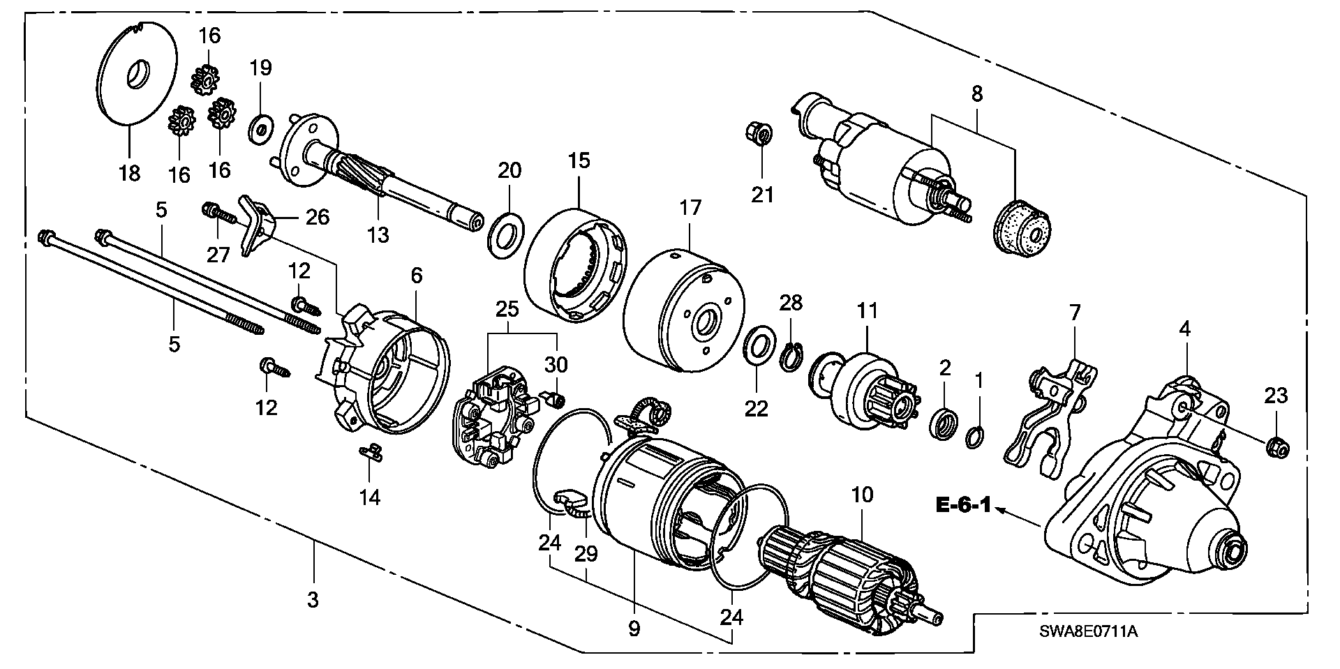 Honda 31200-RZA-003 - Käynnistinmoottori inparts.fi