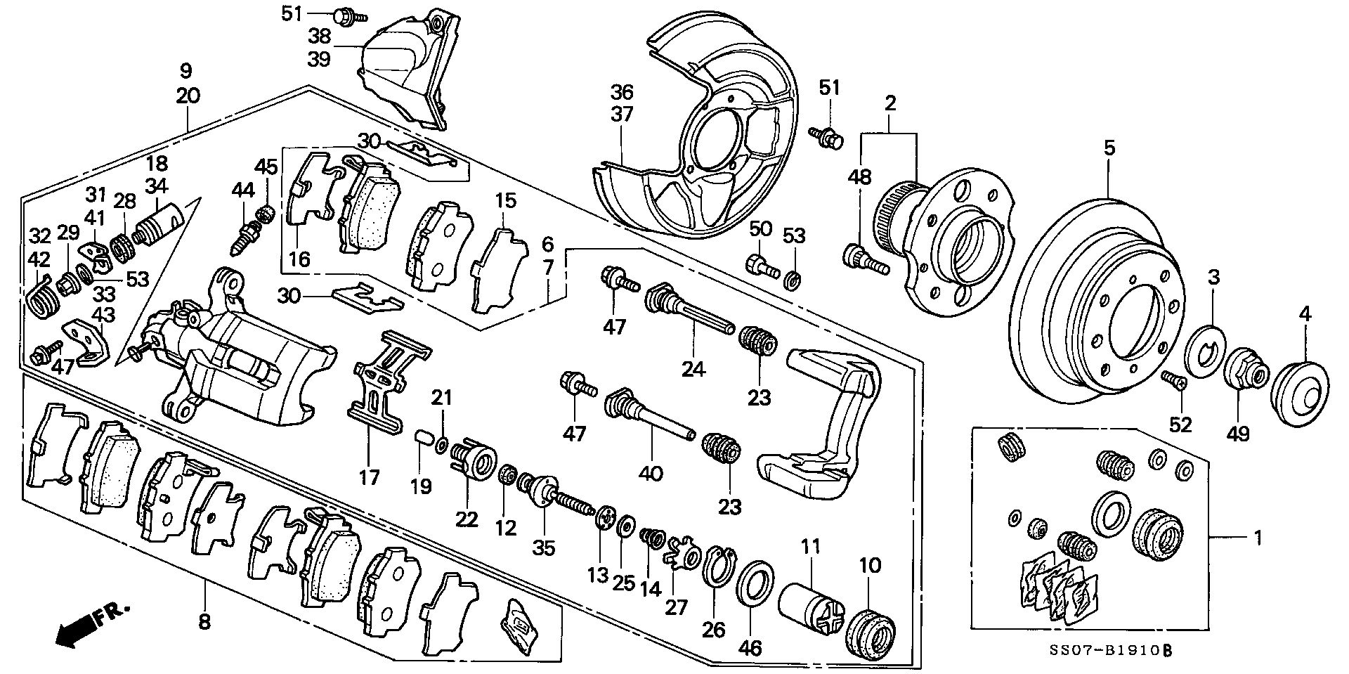 Honda 43214-SM4-951 - Korjaussarja, jarrusatula inparts.fi