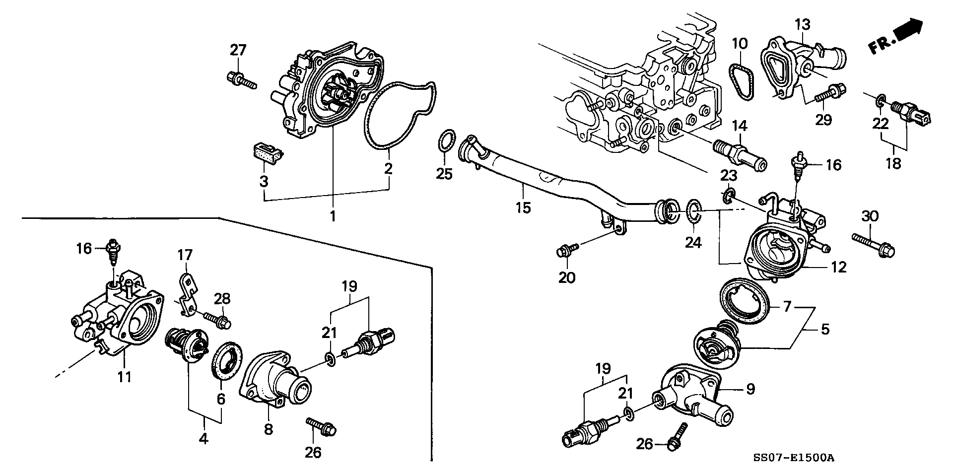 Honda 19 200 PT0 013 - Vesipumppu inparts.fi