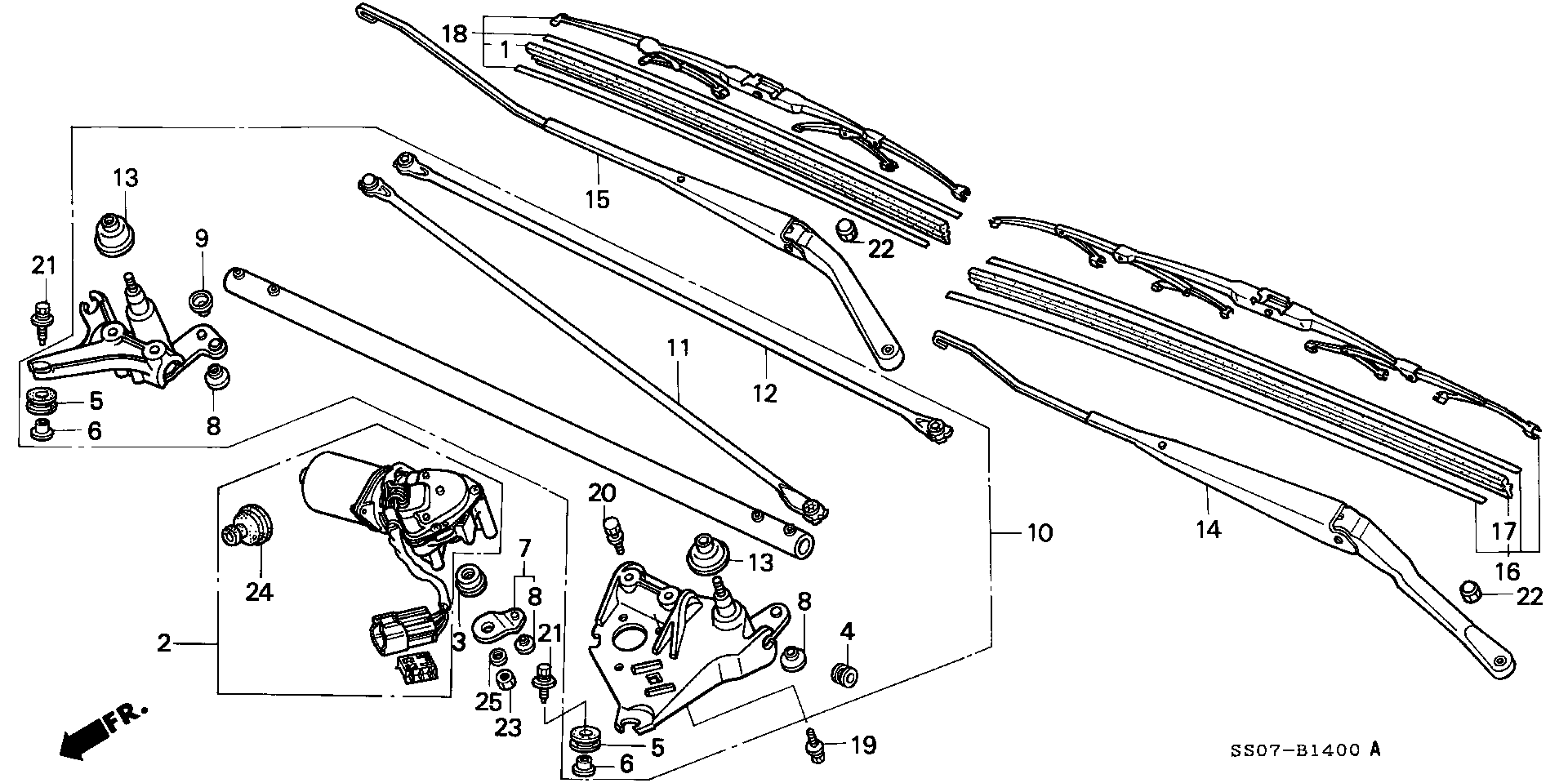 Honda 76630-SM4-A01 - Pyyhkijänsulka inparts.fi