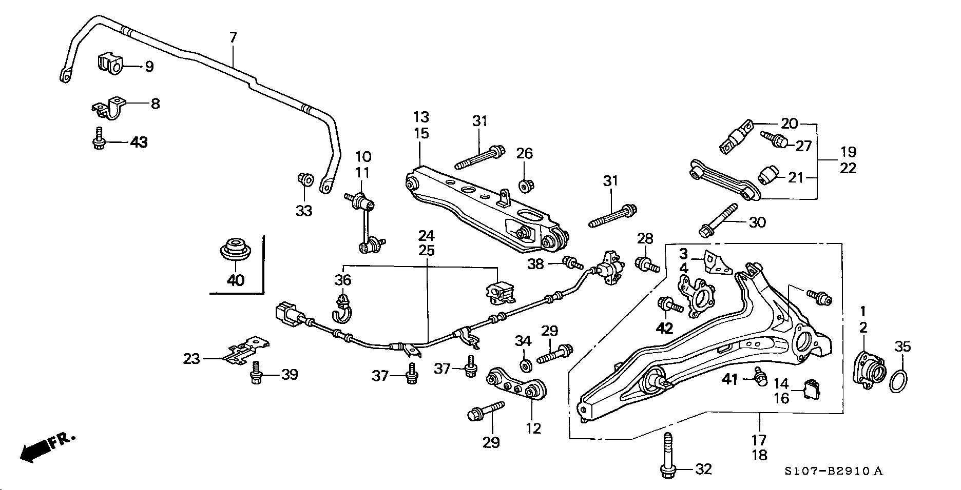 Honda 52321-S10-003 - Tanko, kallistuksenvaimennin inparts.fi