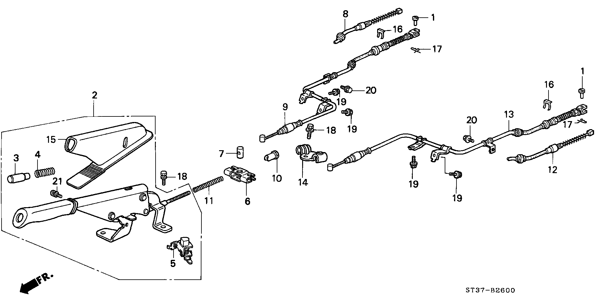 Honda 47560-ST3-E03 - Vaijeri, seisontajarru inparts.fi