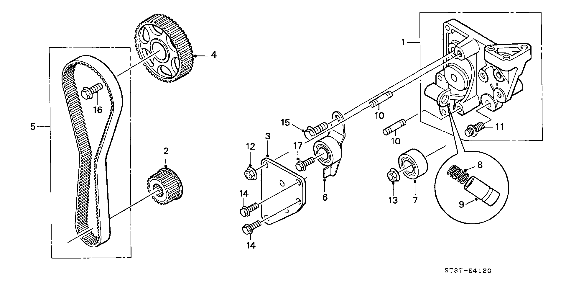 Honda 14520-P5T-G00 - Ohjainrulla, hammashihna inparts.fi