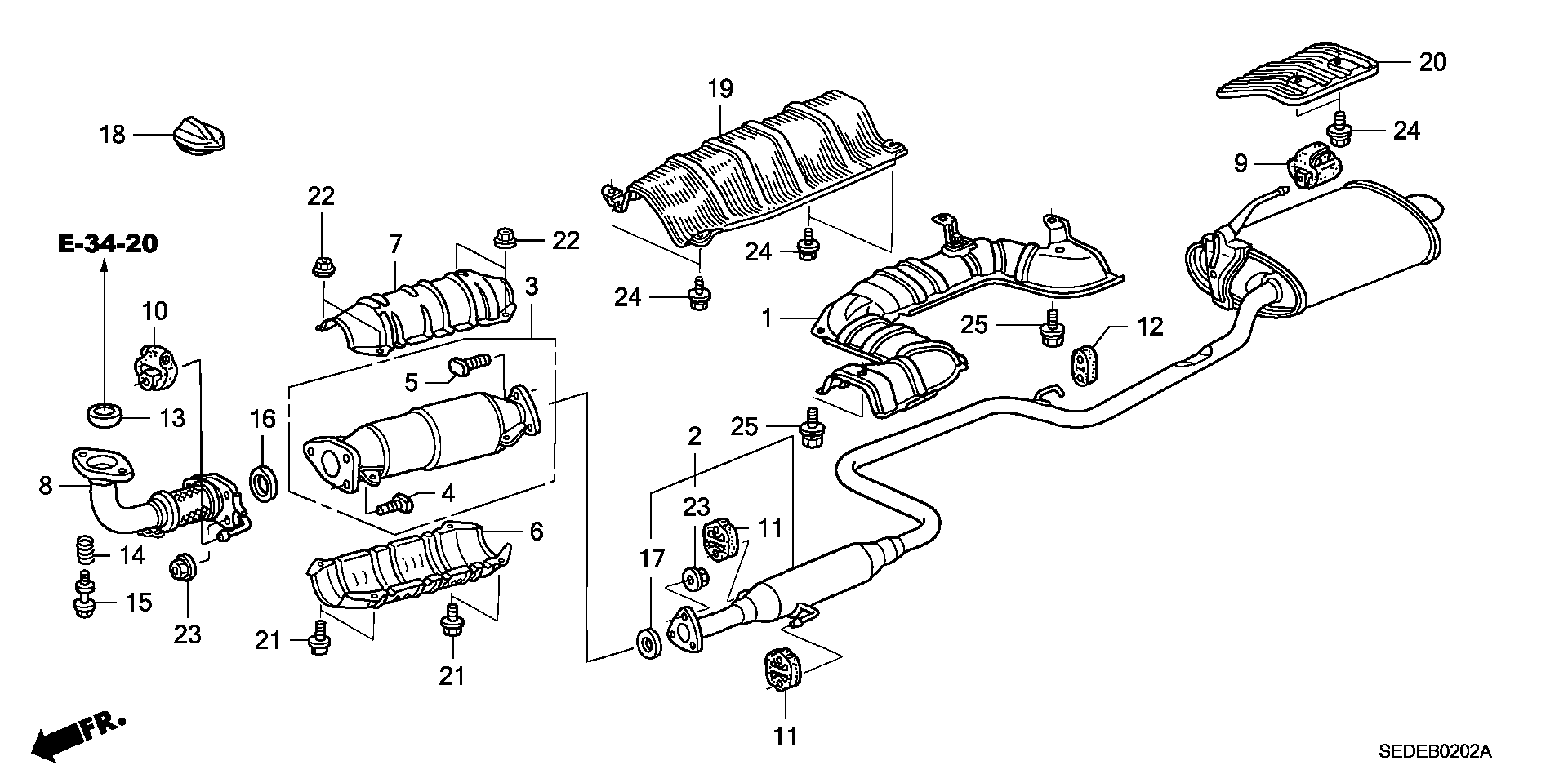 Honda 18160RBDE00 - Katalysaattori inparts.fi