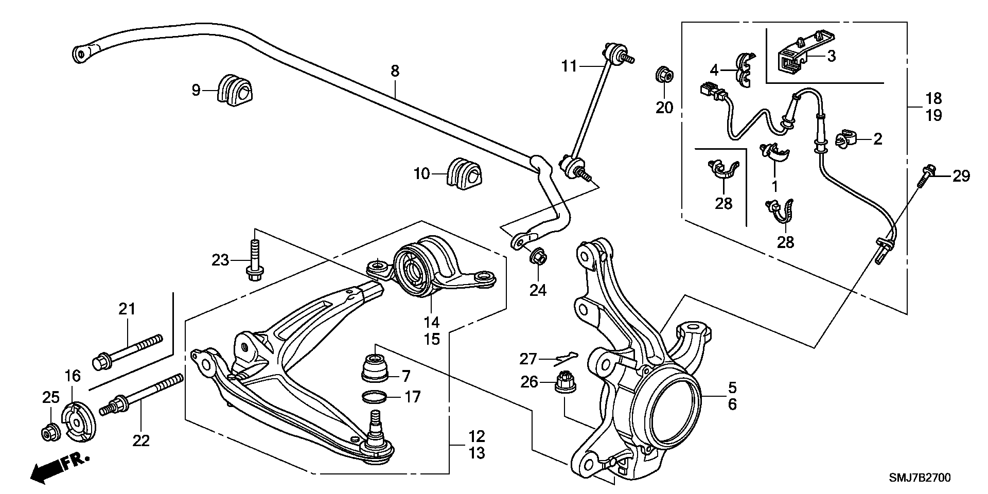 Honda 57450 SMG E01 - ABS-anturi inparts.fi