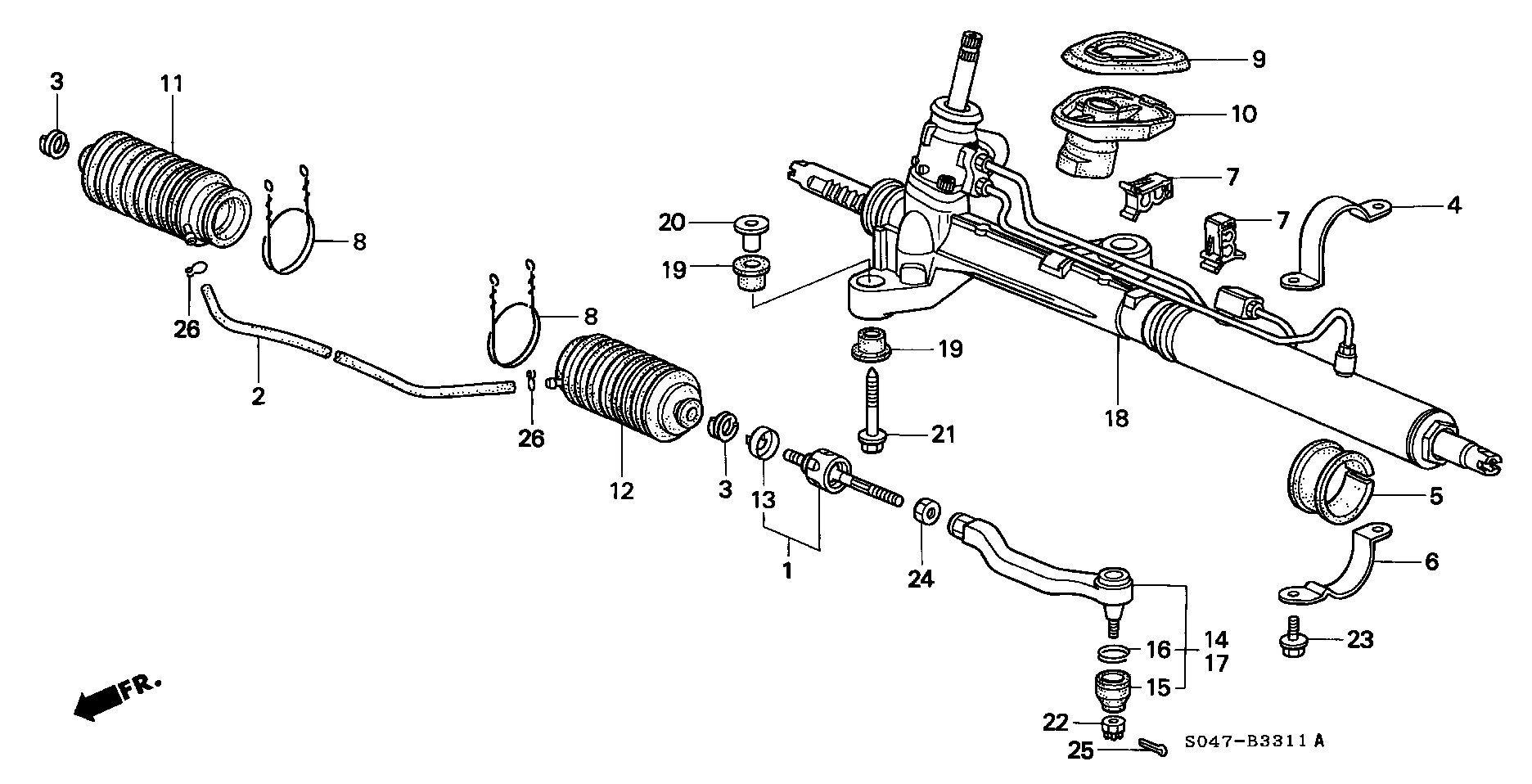 Honda 53560-S04-003 - Raidetangon pää inparts.fi