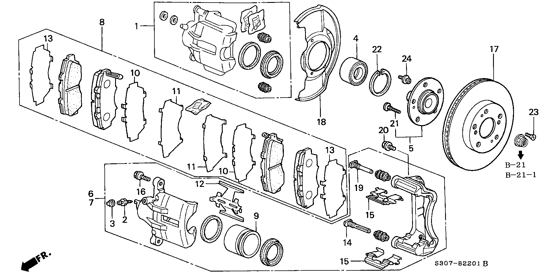 Honda 01463SM4000 - Korjaussarja, jarrusatula inparts.fi