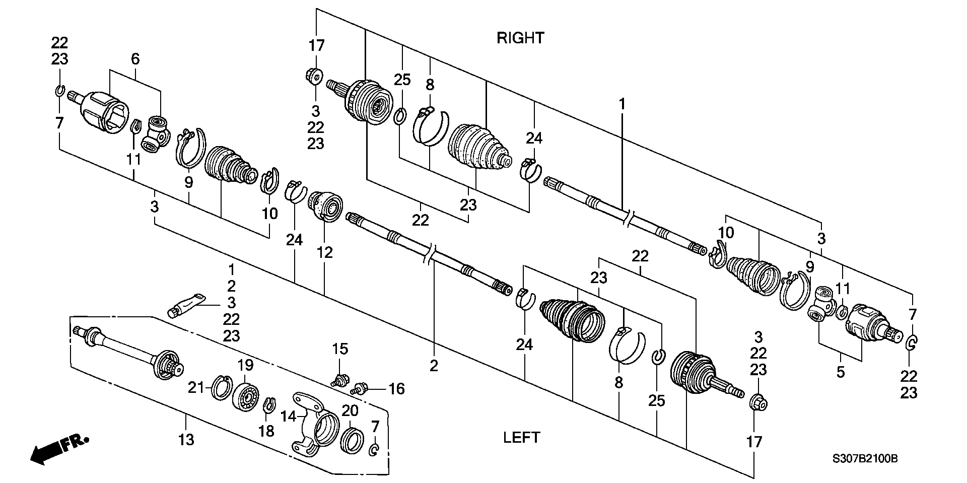 Honda 44017-S30-000 - Paljekumi, vetoakseli inparts.fi