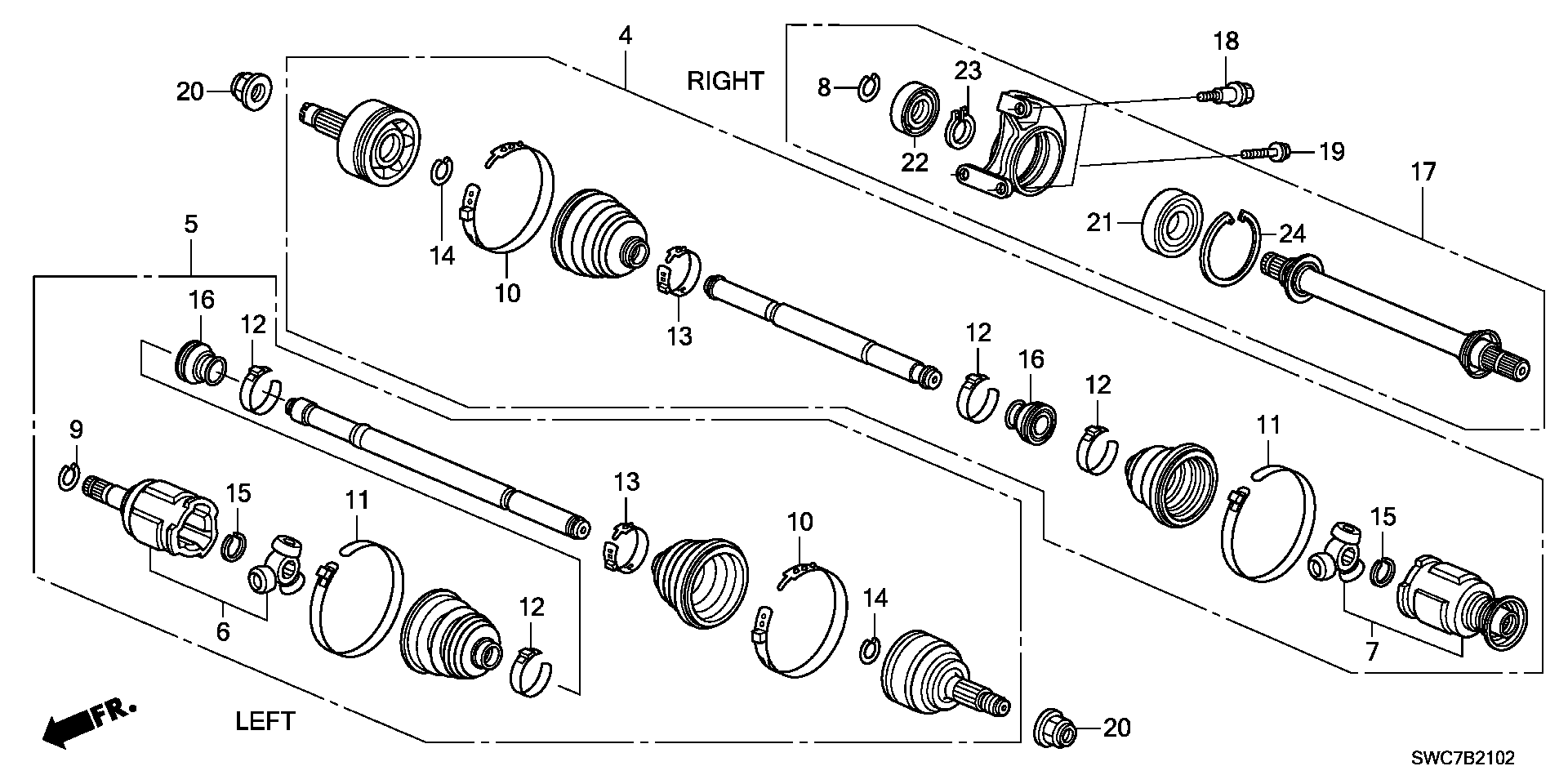 Honda 44310-TL0-G20 - Paljekumi, vetoakseli inparts.fi