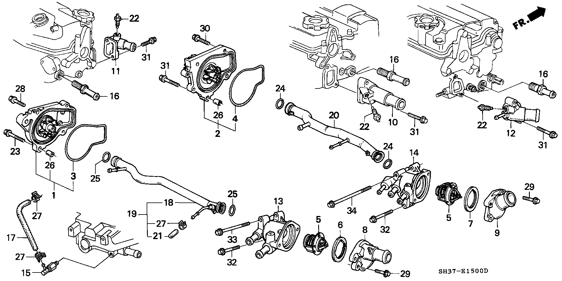 Honda 19300-PM3-003 - Termostaatti, jäähdytysneste inparts.fi