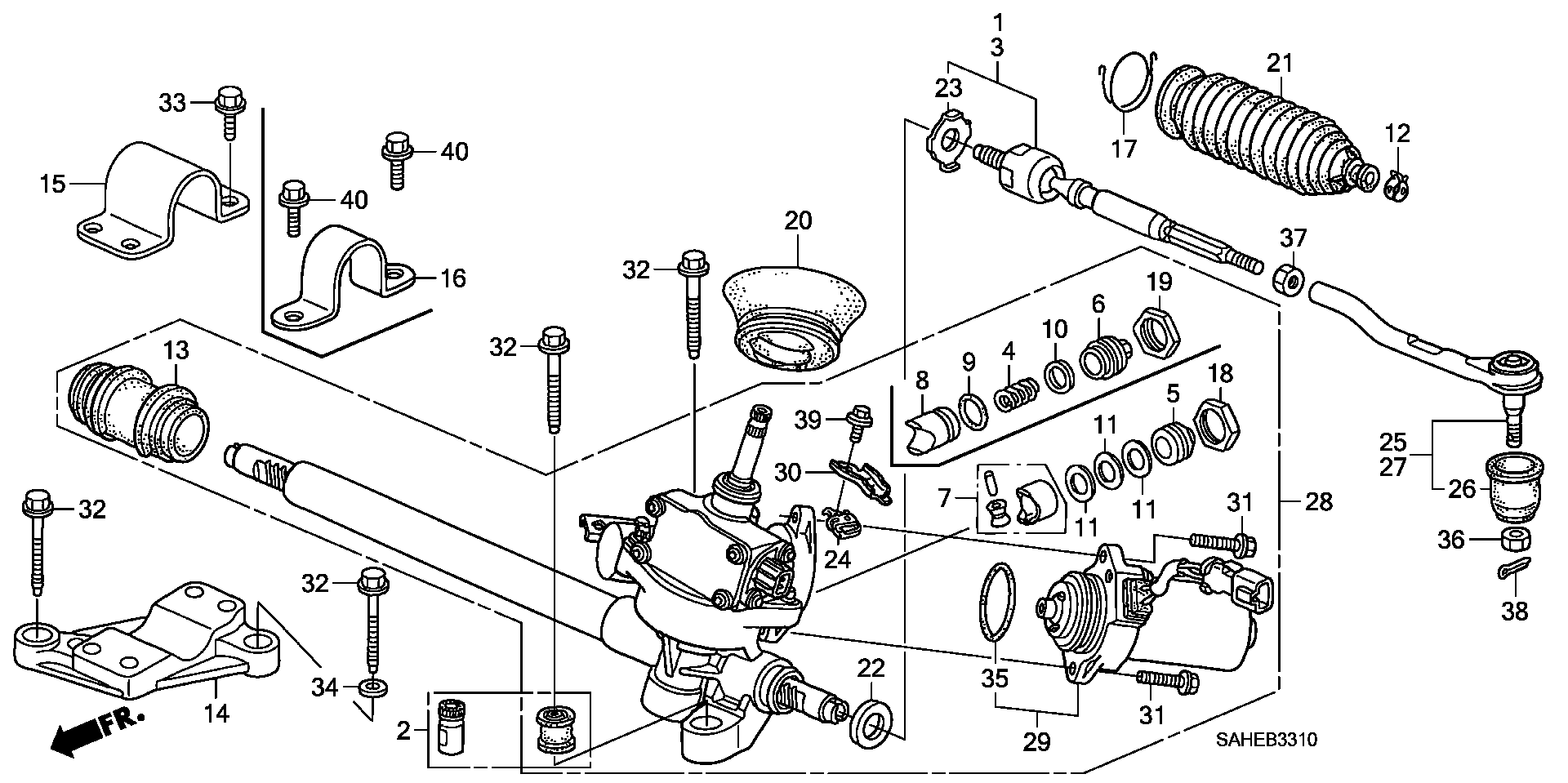 Honda 53534-SEL-003 - Paljekumisarja, ohjaus inparts.fi