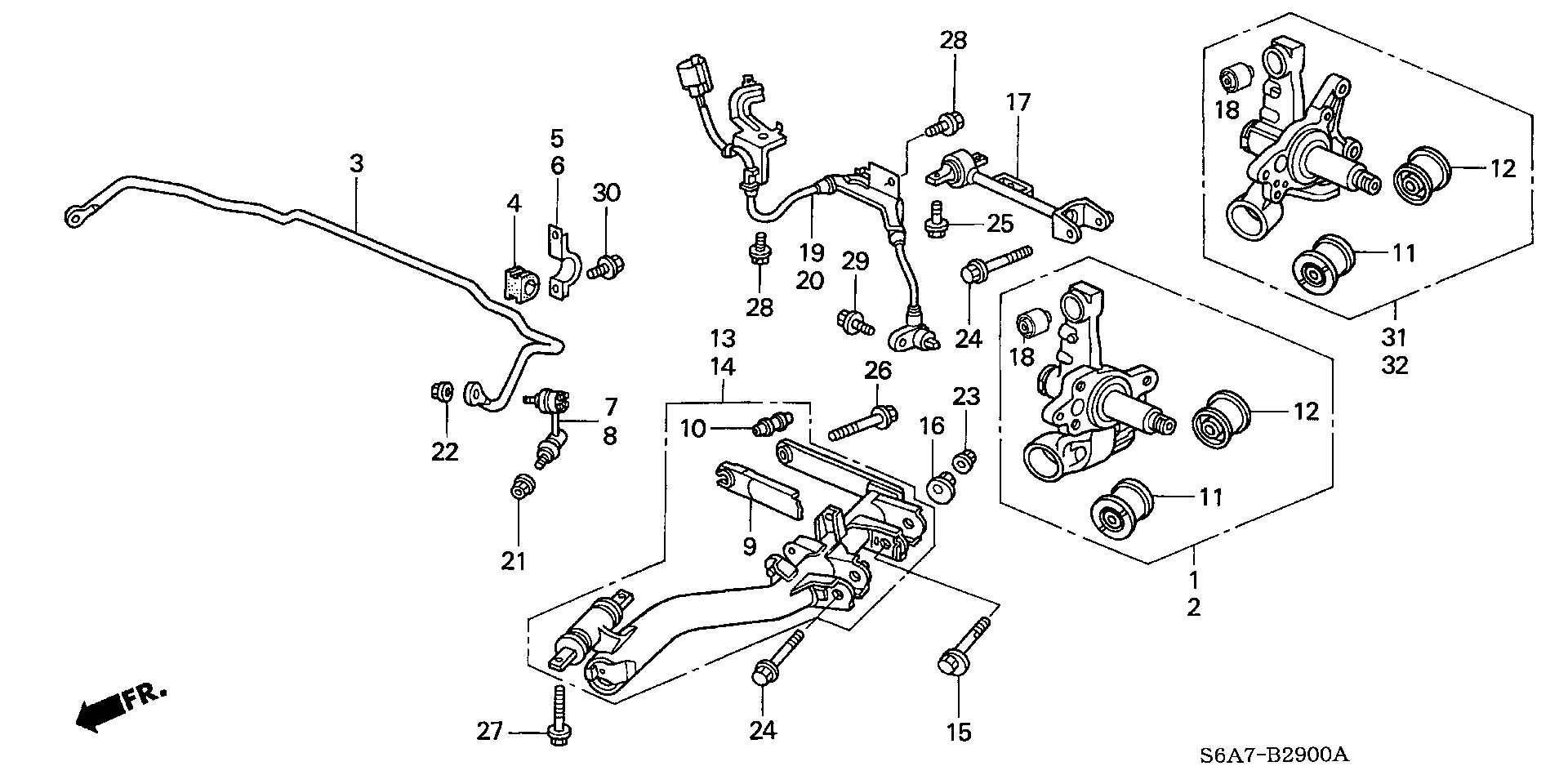 Honda 52320-S5A-013 - Tanko, kallistuksenvaimennin inparts.fi