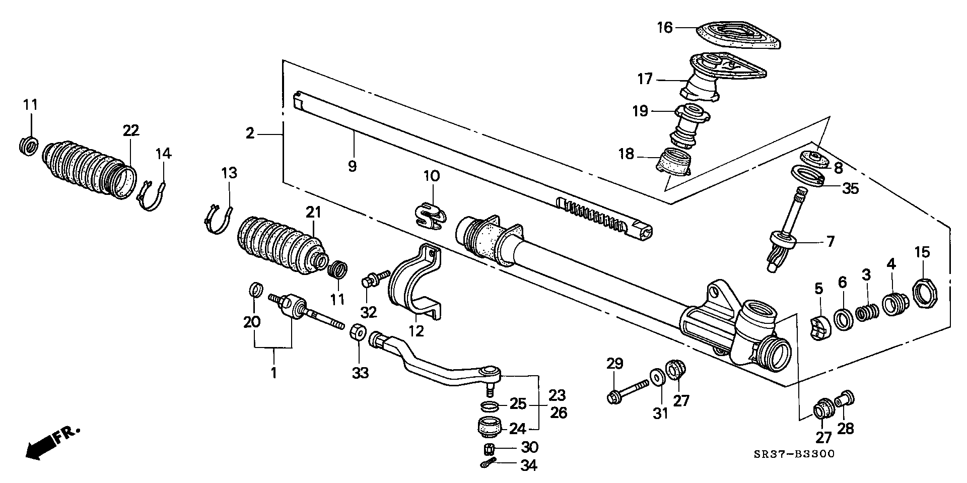 Honda 53560-SR3-003 - Raidetangon pää inparts.fi