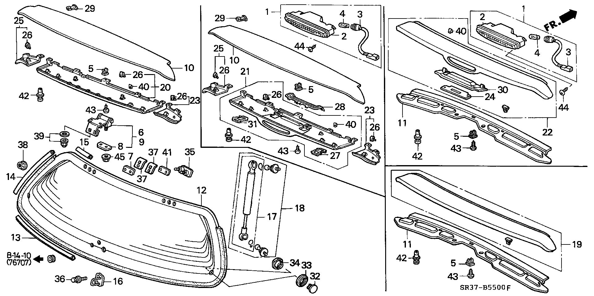 Honda 74820-SR3-003 - Kaasujousi, tavaratila inparts.fi