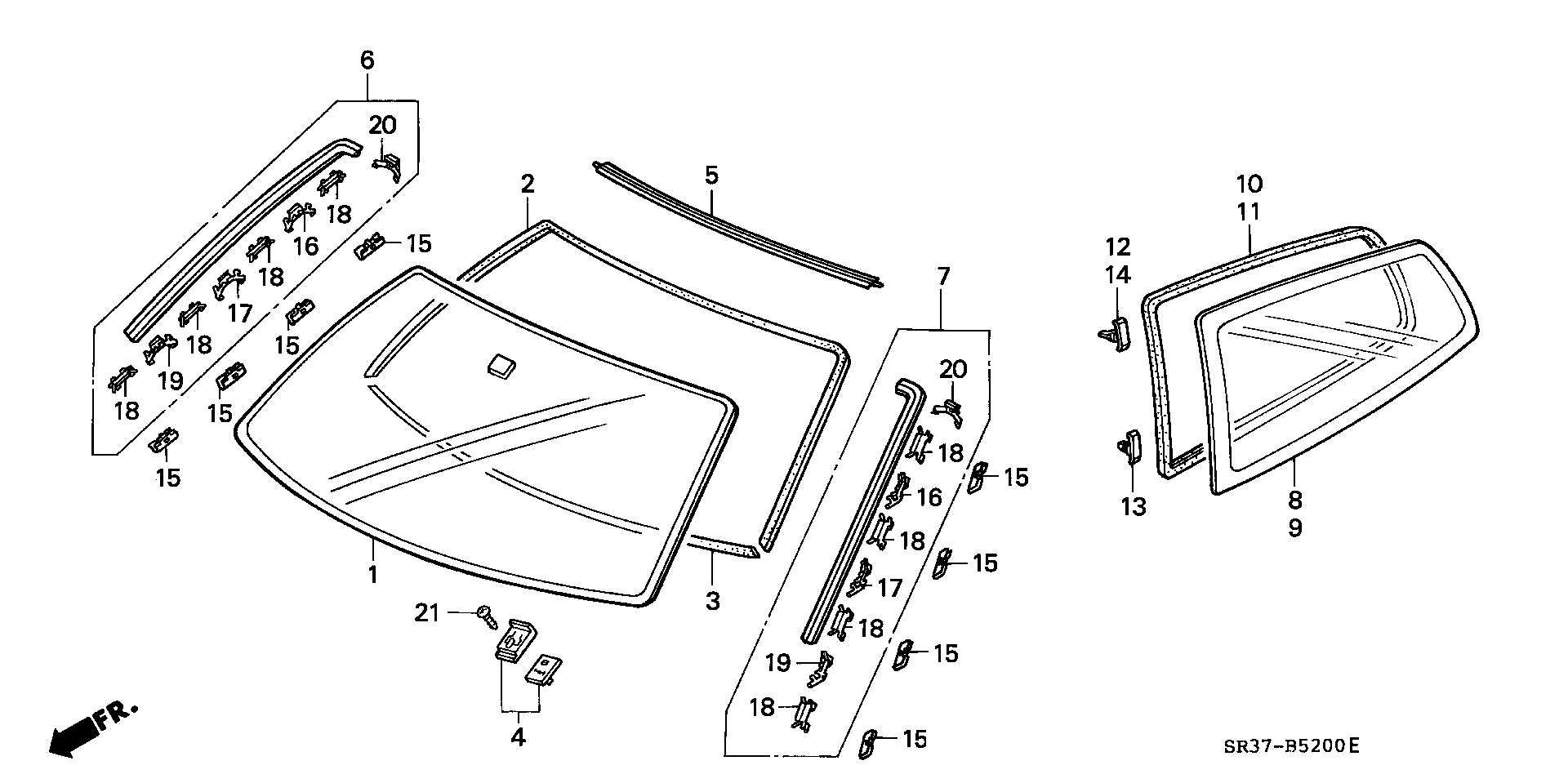 Honda 73151 SR3 013 - Suoja / koristelista, etupilari inparts.fi