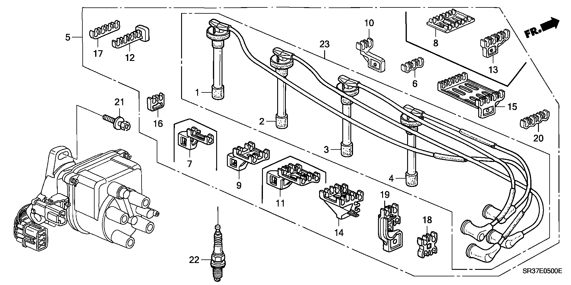 Honda 32722-P01-G00 - Sytytysjohtosarja inparts.fi