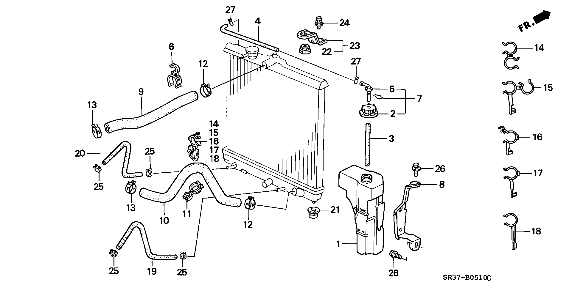 Honda 19501P08000 - Jäähdyttimen letku inparts.fi