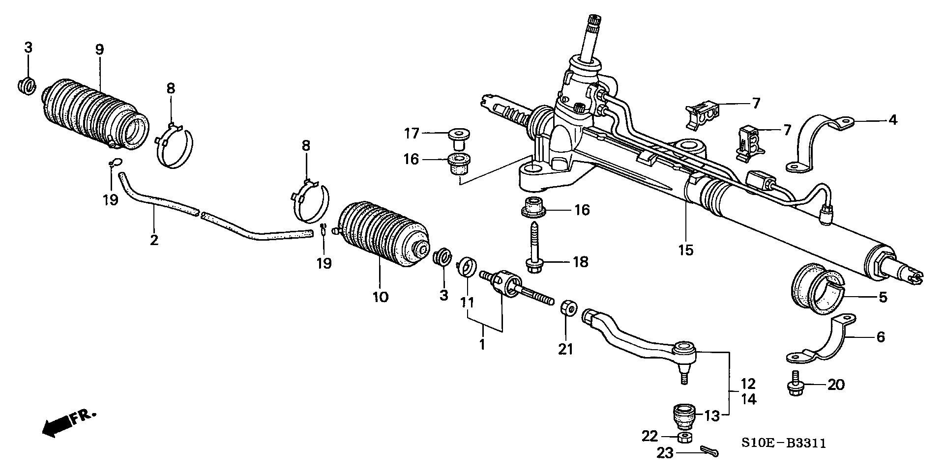 Honda 53010-S10-003 - Raidetangon pää, suora inparts.fi