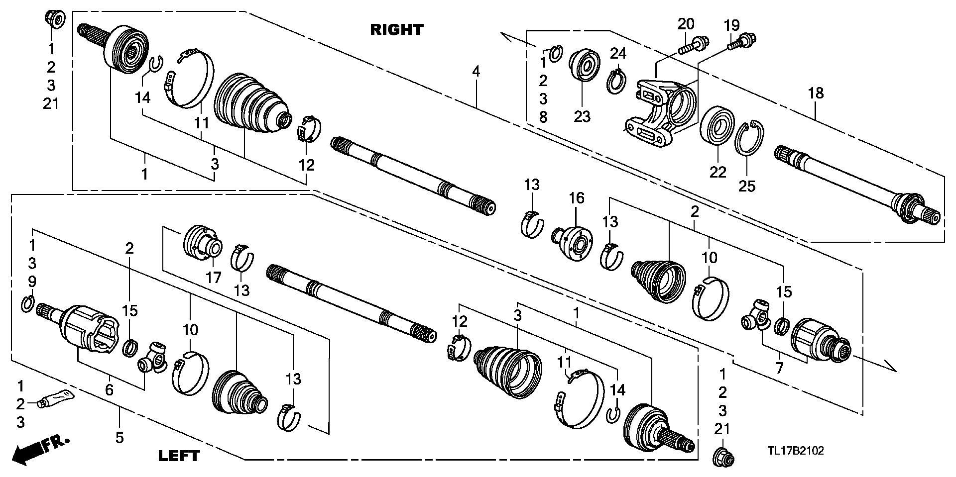 Honda 44017-SYK-000 - Paljekumi, vetoakseli inparts.fi