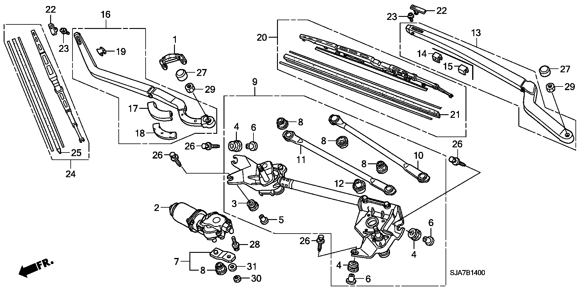 Honda 76622SJAA01 - Pyyhkijänsulka inparts.fi