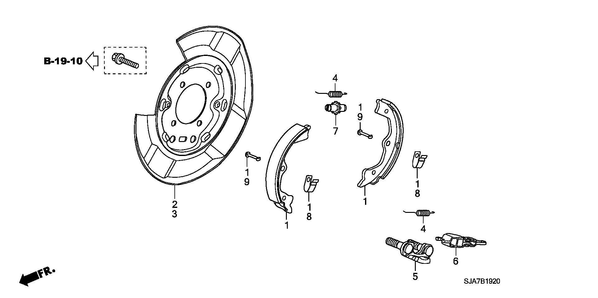 Honda 43053SJAE00 - Jarrukenkäsarja, seisontajarru inparts.fi