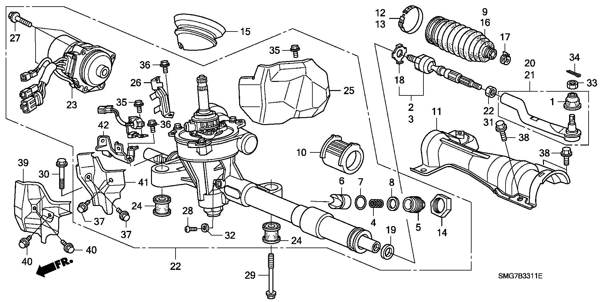 Honda 53535SMGE01 - Paljekumisarja, ohjaus inparts.fi