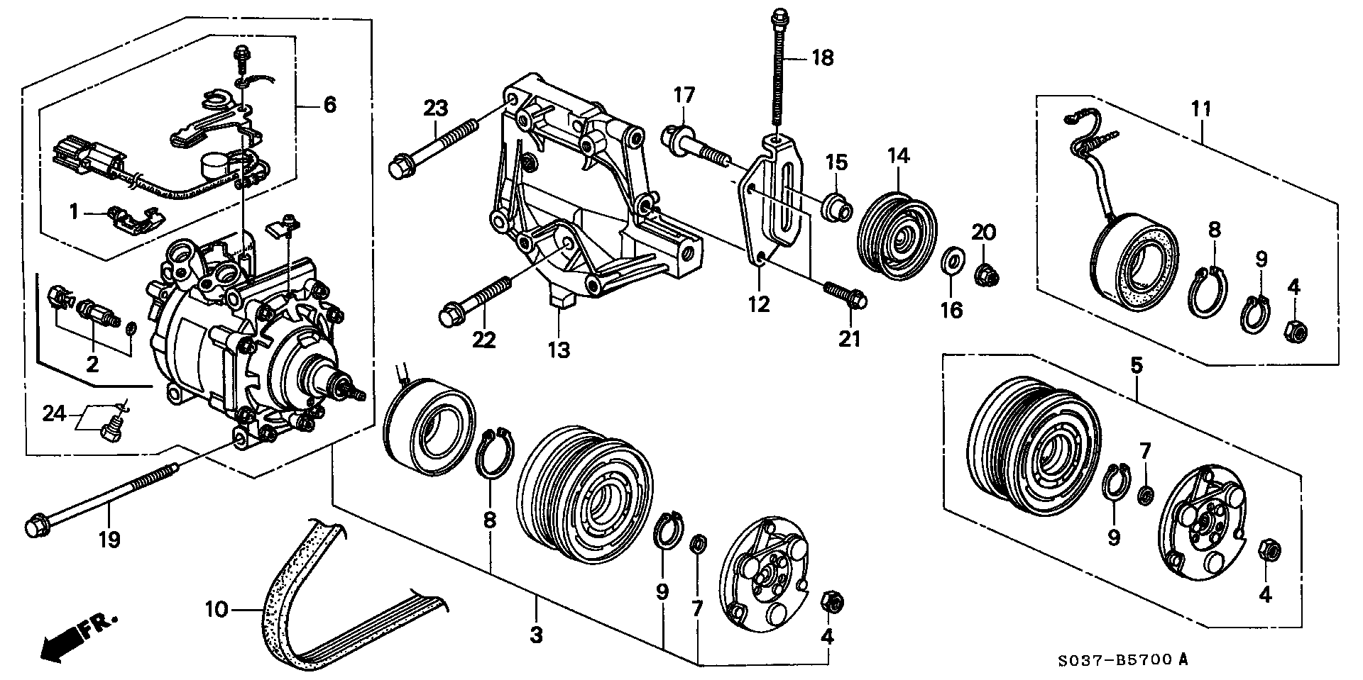 Honda 38810P2A006 - Kompressori, ilmastointilaite inparts.fi