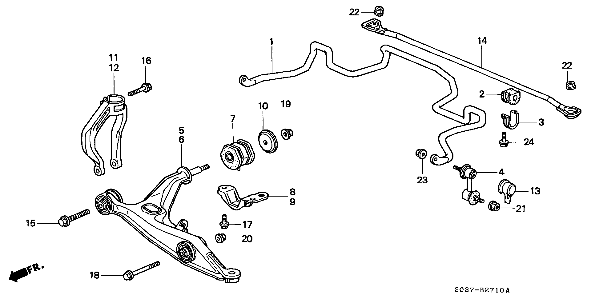 Honda 51350-S04-G10 - Tukivarsi, pyöräntuenta inparts.fi