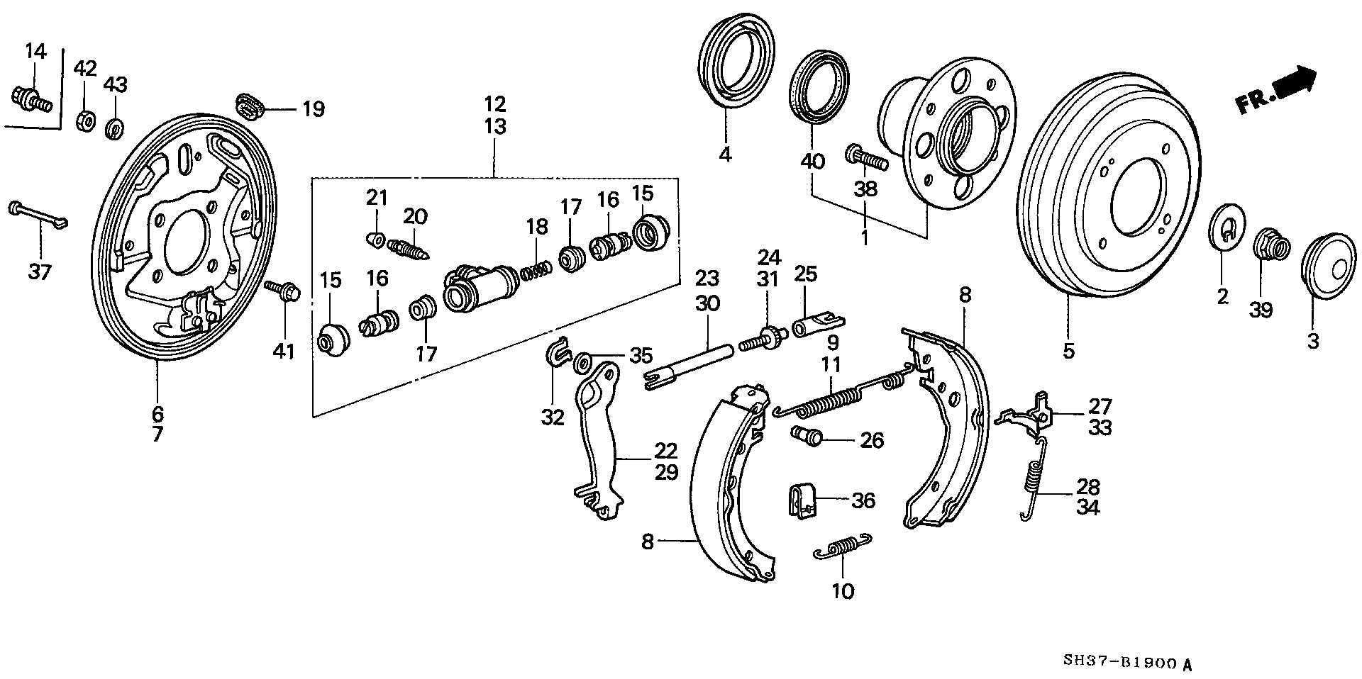 Honda 43153SH3A01 - Jarrukenkäsarja inparts.fi