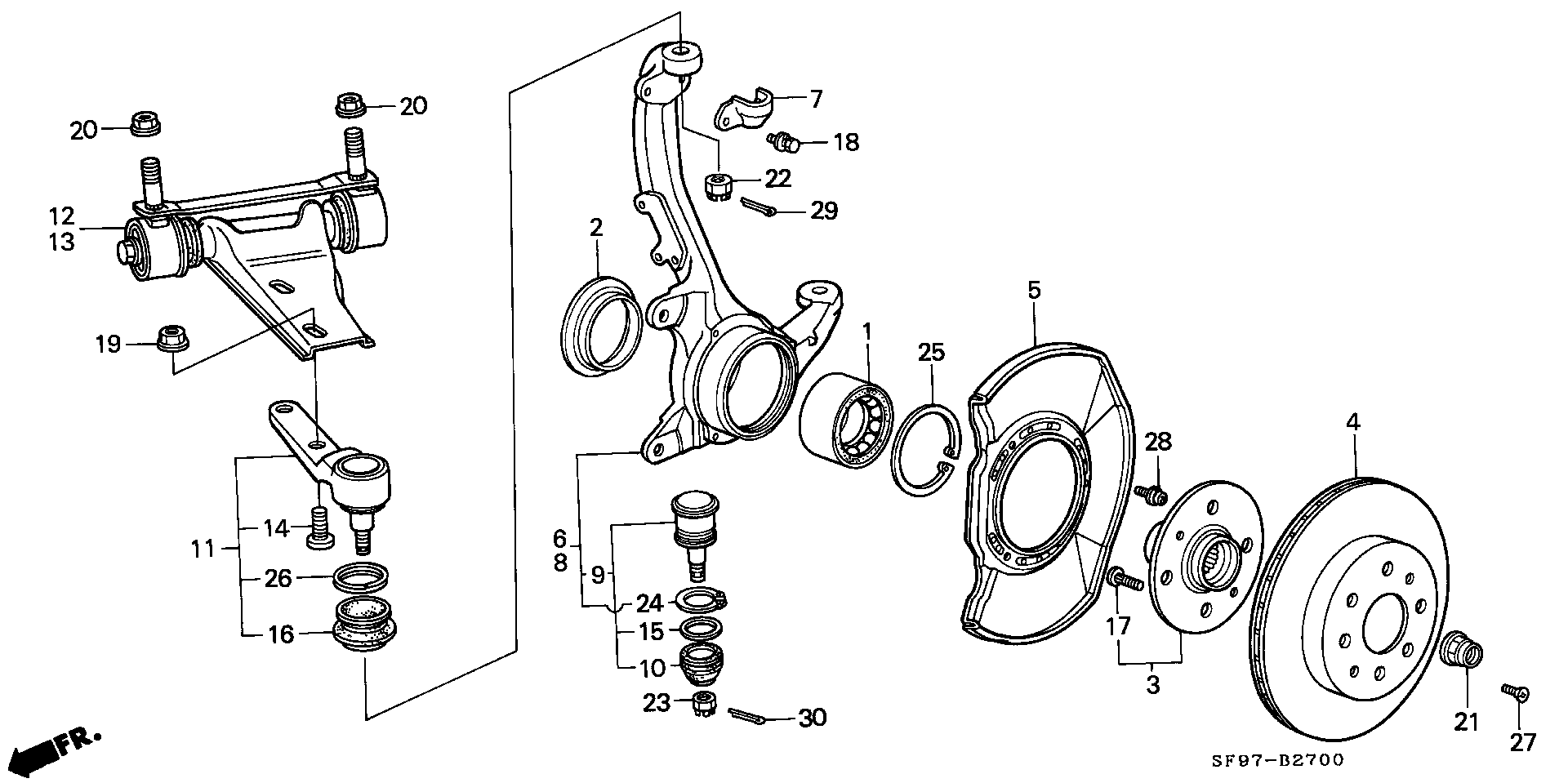 Honda 53546-SA0-003 - Korjaussarja, raidetangon pää inparts.fi