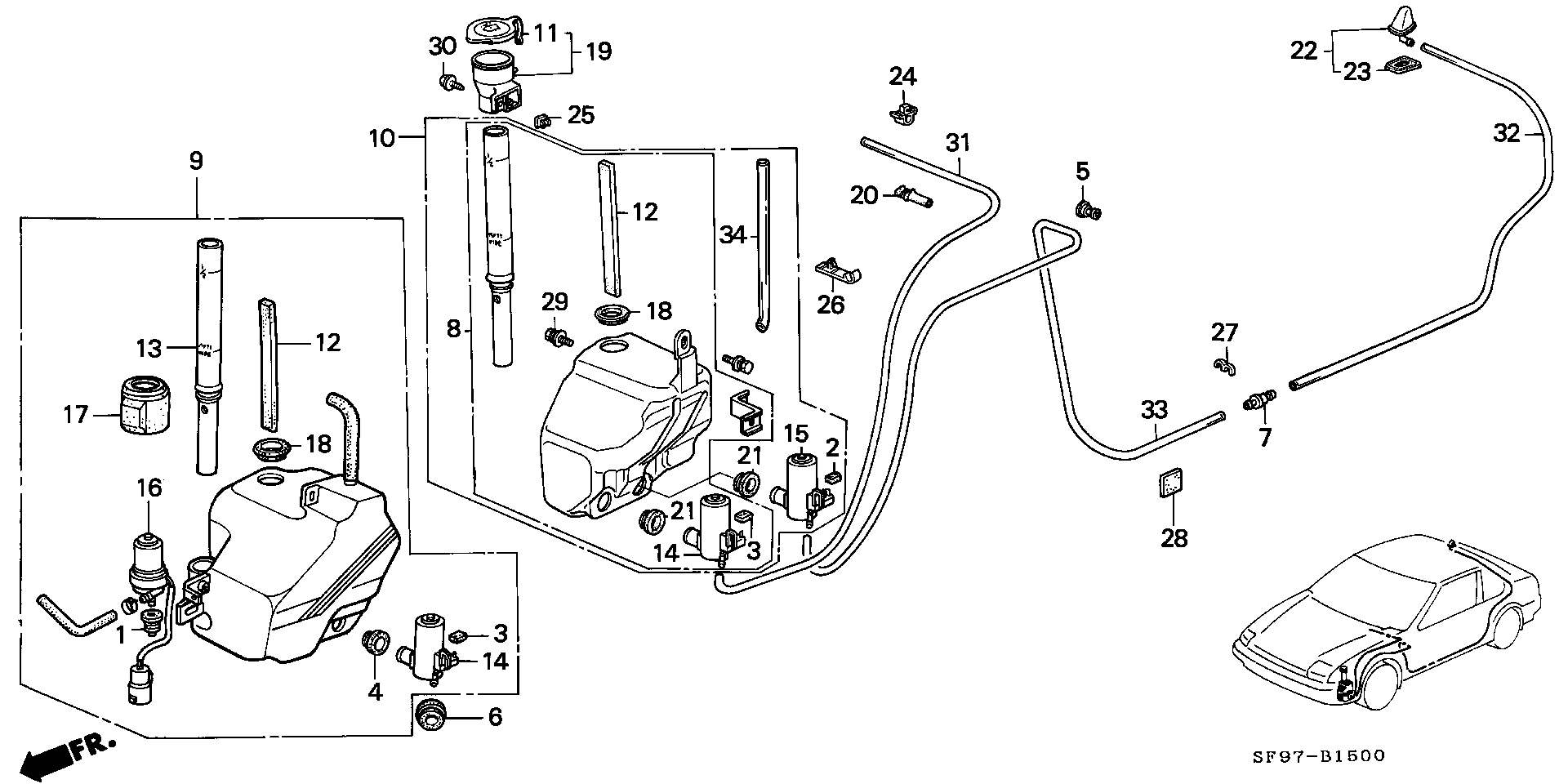 Honda 76806SE0S01 - Pesunestepumppu, lasinpesu inparts.fi