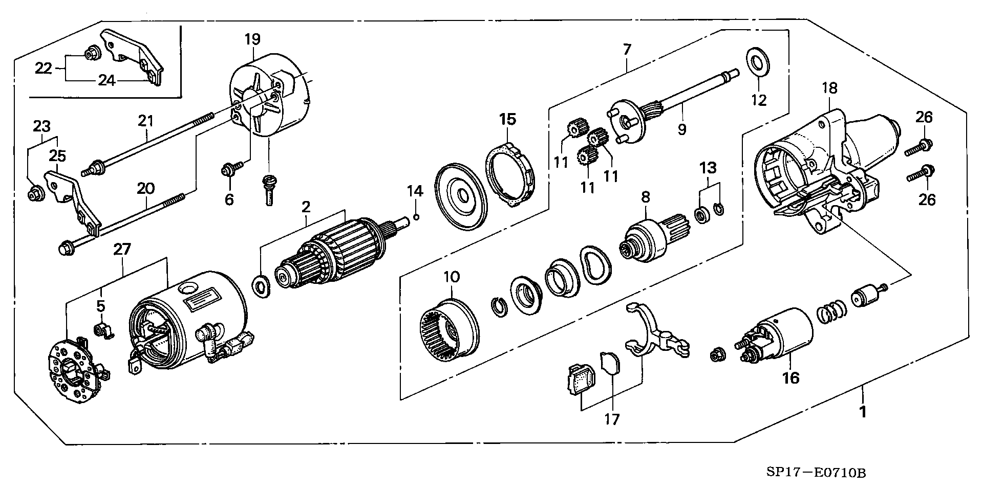 Honda 31200PY3A01 - Käynnistinmoottori inparts.fi