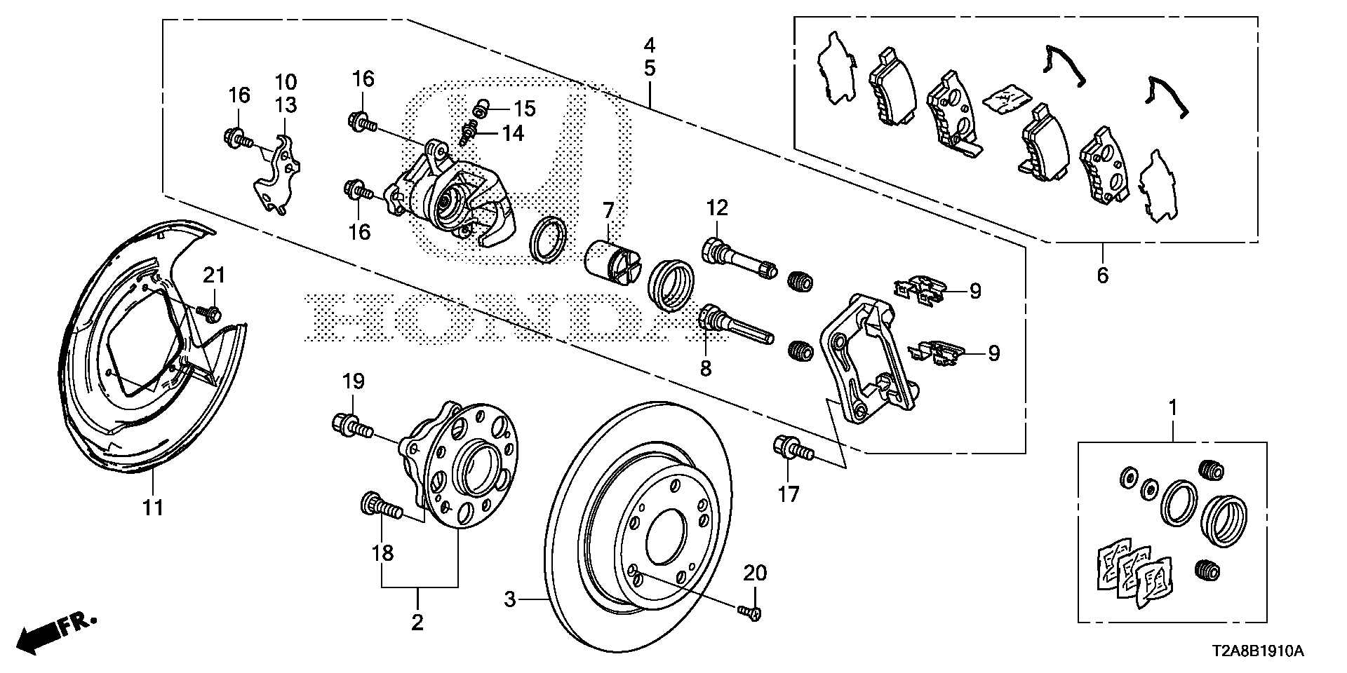 Honda 01473-TA0-A50 - Korjaussarja, jarrusatula inparts.fi