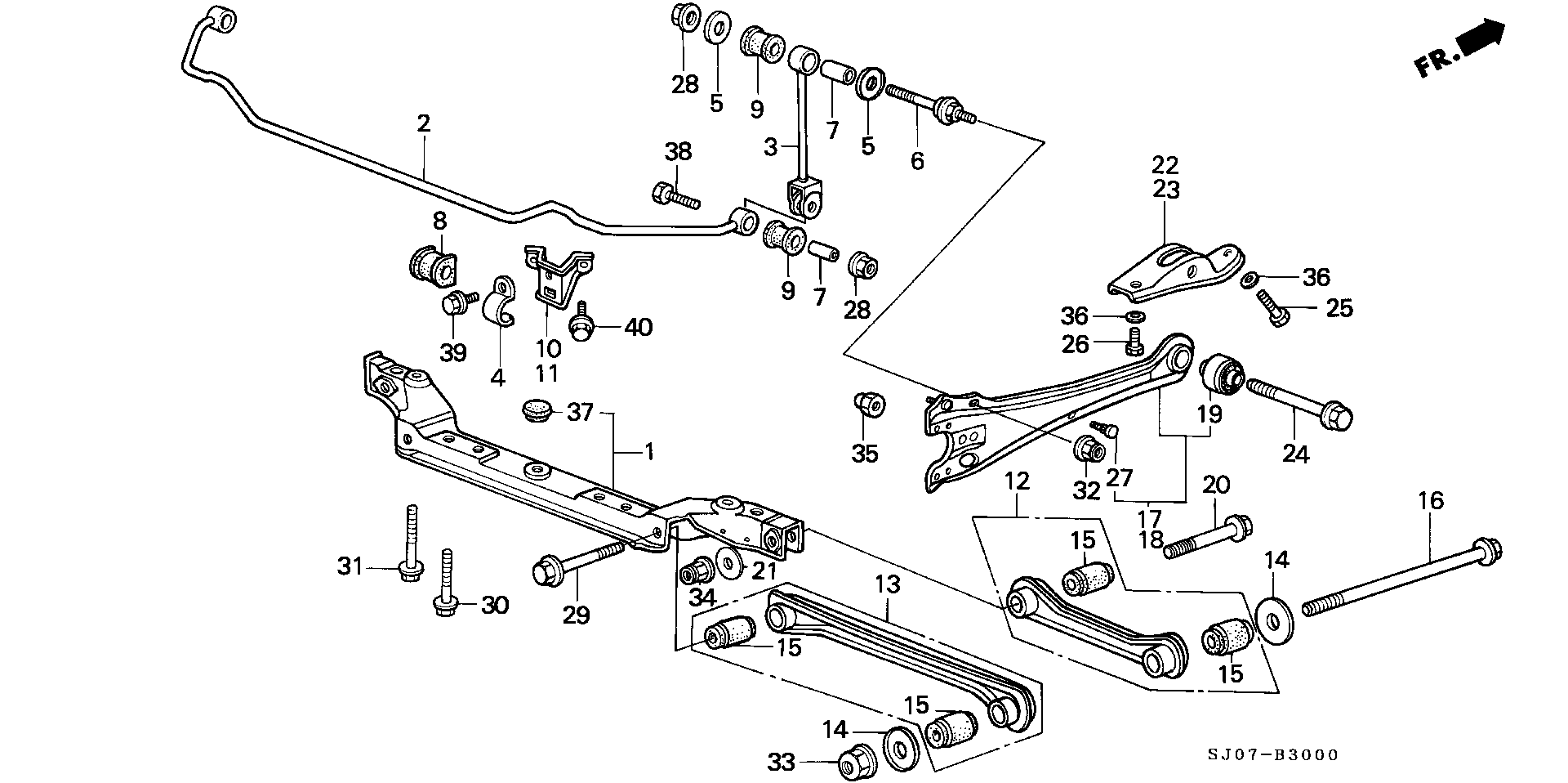 Honda 52306-SE0-010 - Tanko, kallistuksenvaimennin inparts.fi