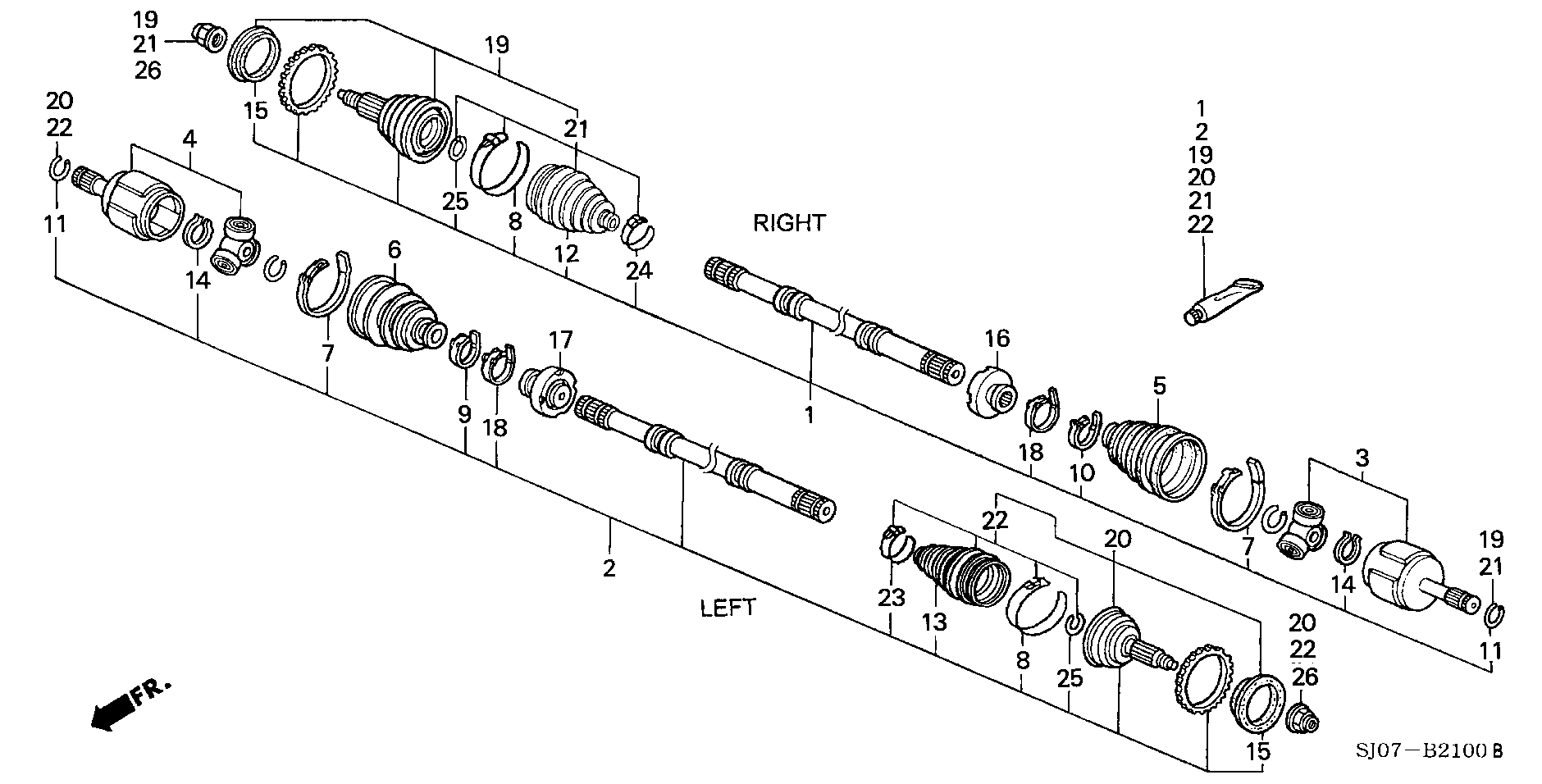 Honda 44333-SB2-981 - Paljekumi, vetoakseli inparts.fi